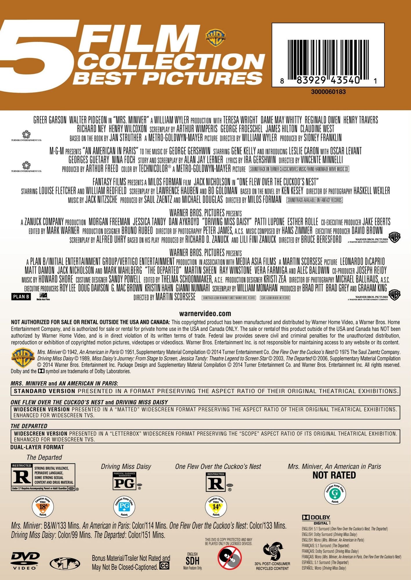 5 Film Collection: Best Pictures [5 Discs]