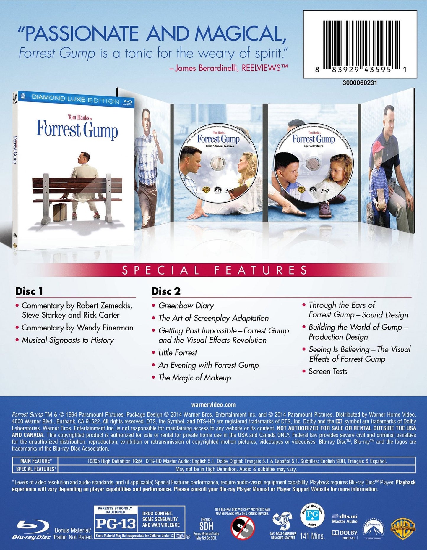 Forrest Gump [20th Anniversary] [Blu-ray]