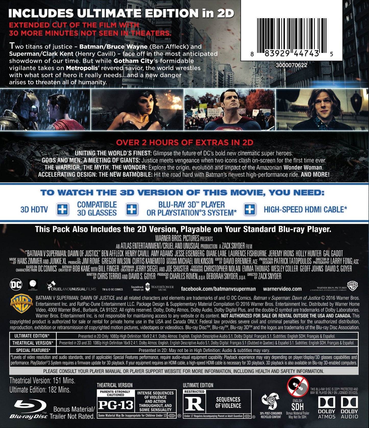 Batman v Superman: Dawn of Justice [Ultimate] [3D] [Blu-ray]