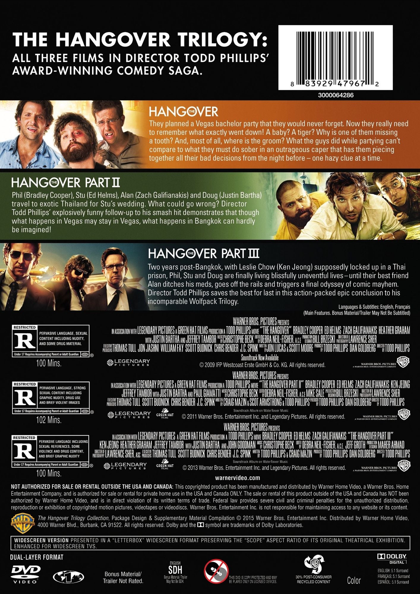The Hangover Trilogy [3 Discs]