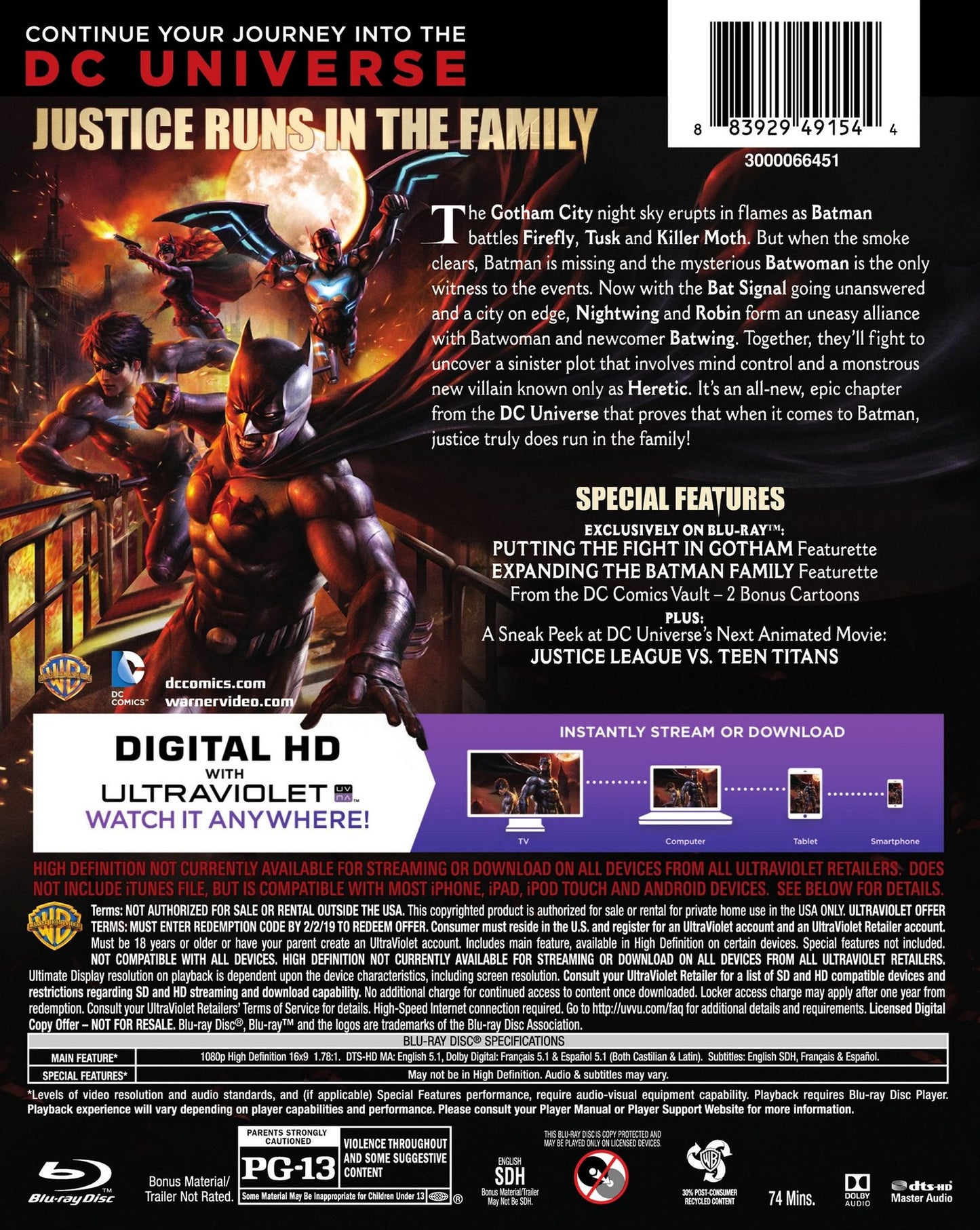 Batman: Bad Blood [Deluxe Edition] [Includes Digital Copy] [Blu-ray/DVD] [2 Discs]