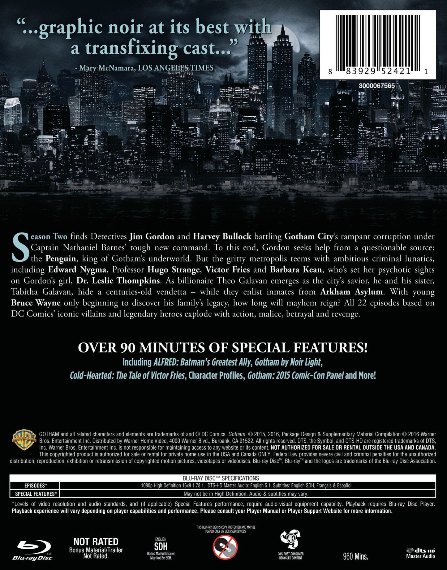 Gotham: The Complete Second Season [Blu-ray] [4 Discs]