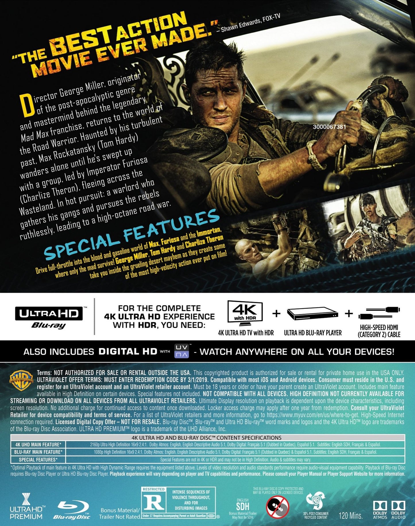 Mad Max: Fury Road [4K Ultra HD Blu-ray/Blu-ray]