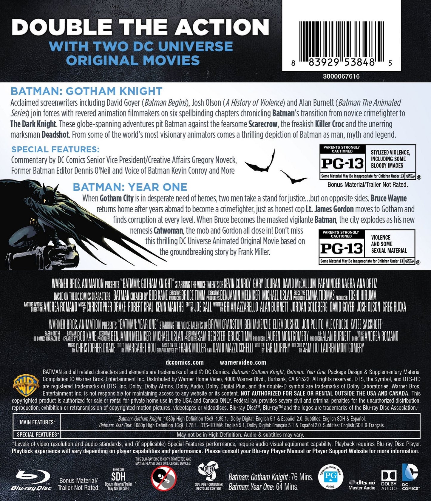 Batman: Gotham Knight/Batman: Year One [Blu-ray]