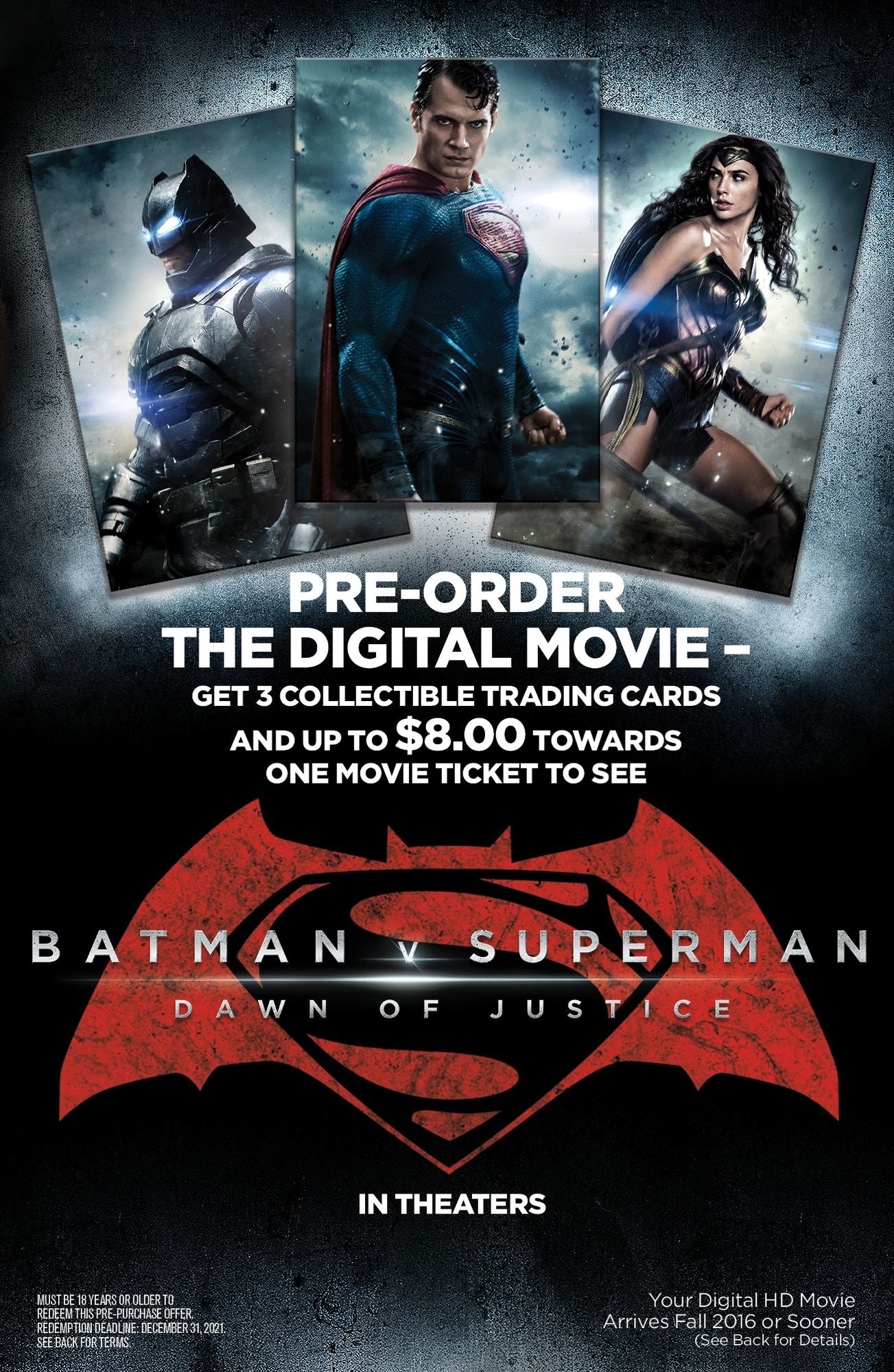 Batman V Superman: Dawn Of Justice [Digital Pre-order W/ Trading Cards]