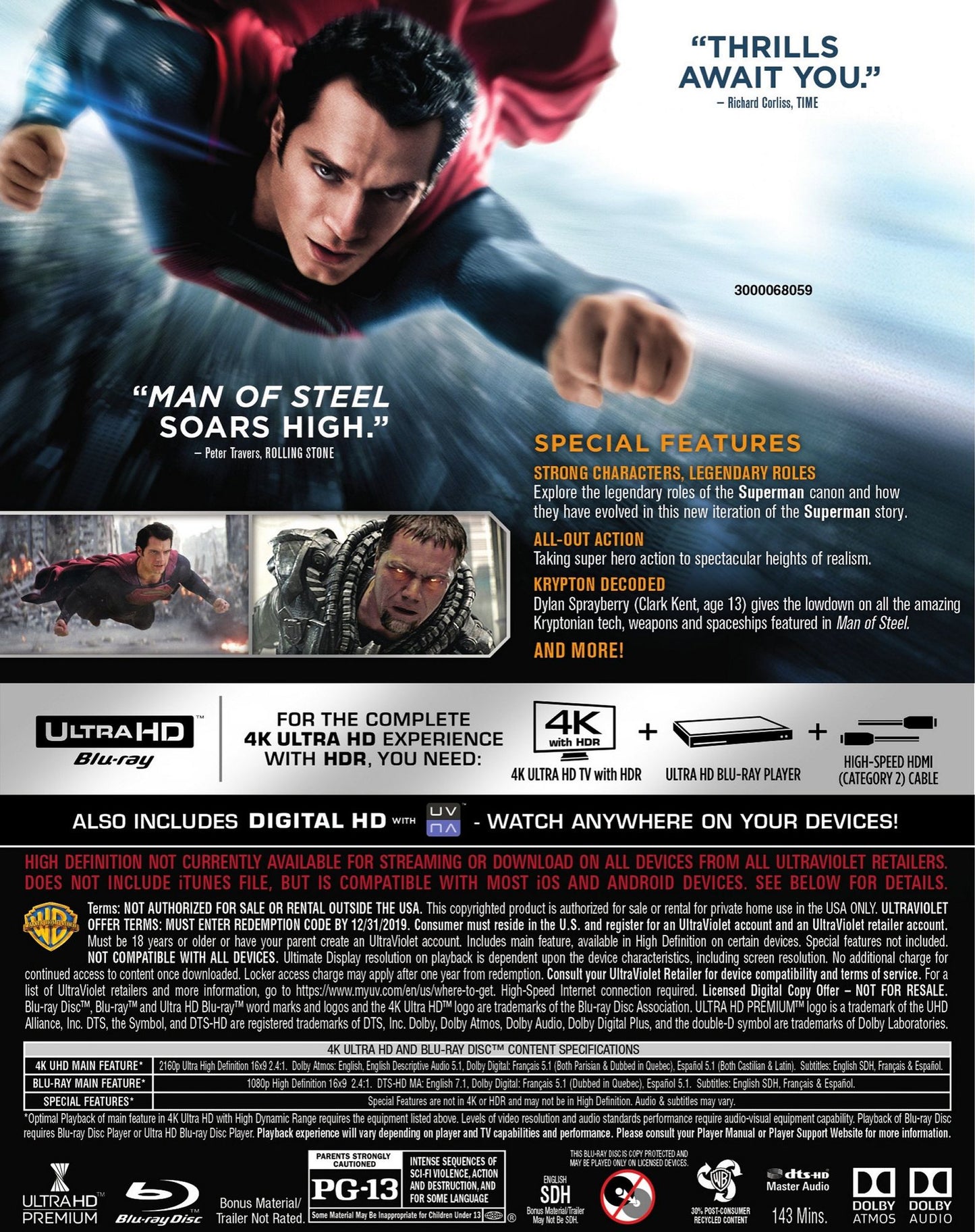 Man of Steel [4K Ultra HD Blu-ray/Blu-ray]