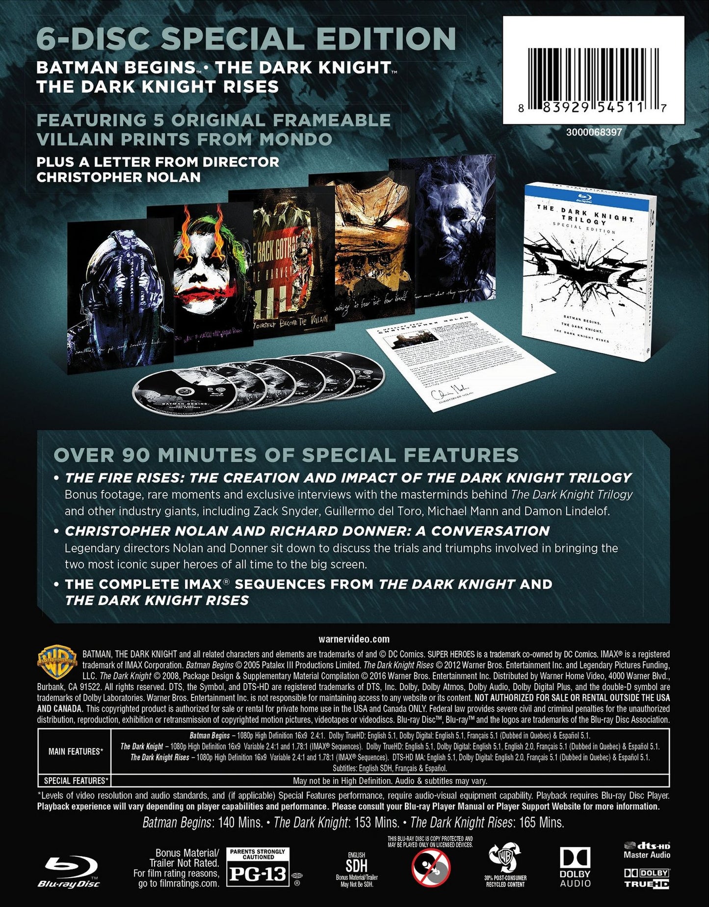 The Dark Knight Trilogy [Blu-ray] [6 Discs]