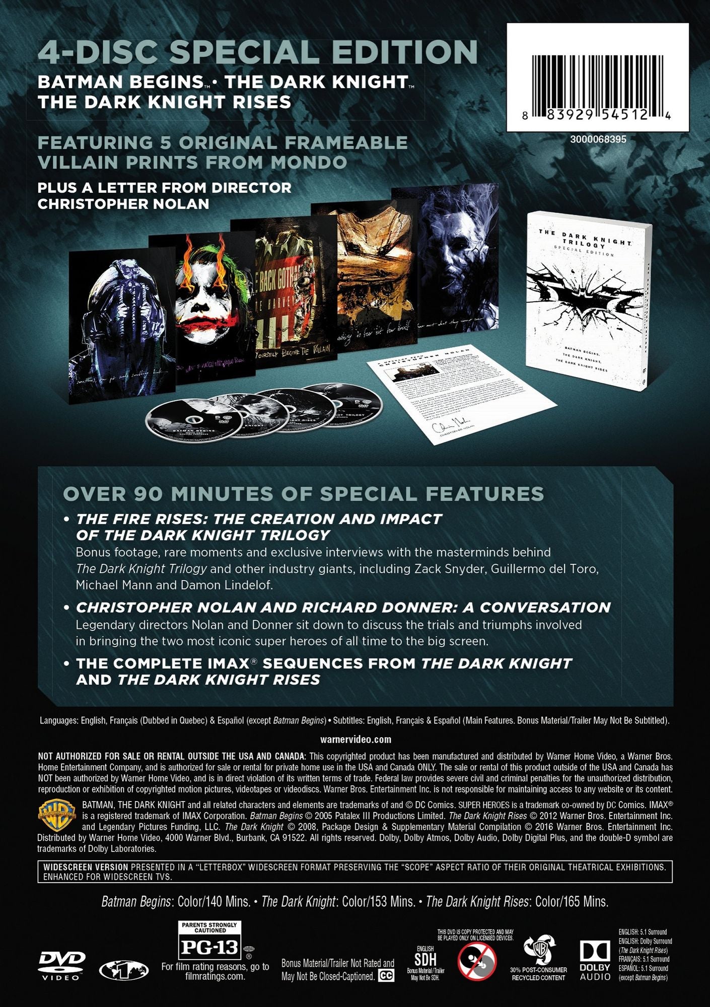 The Dark Knight Trilogy [4 Discs]