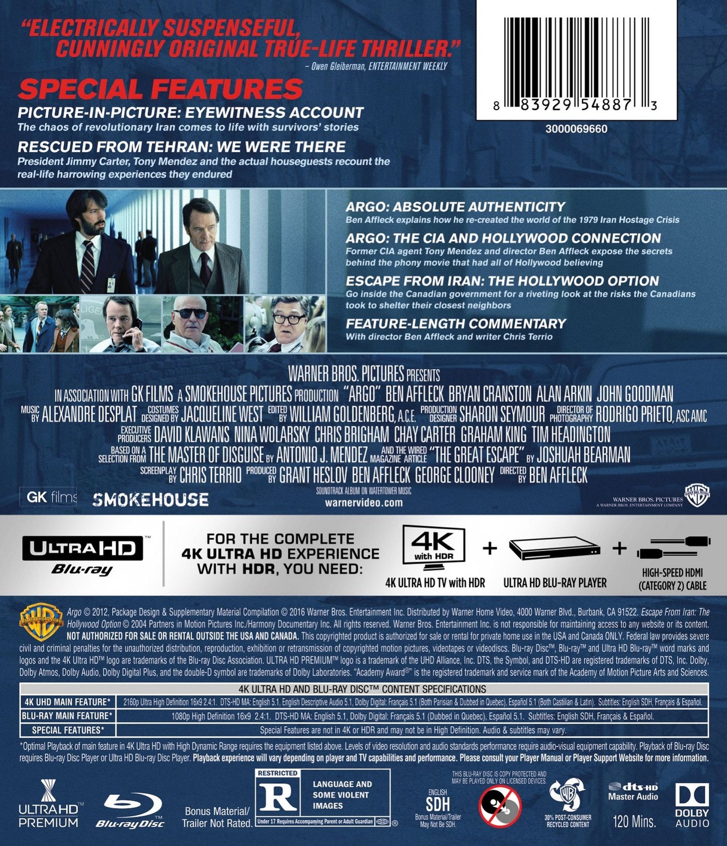 Argo [4K Ultra HD Blu-ray/Blu-ray]
