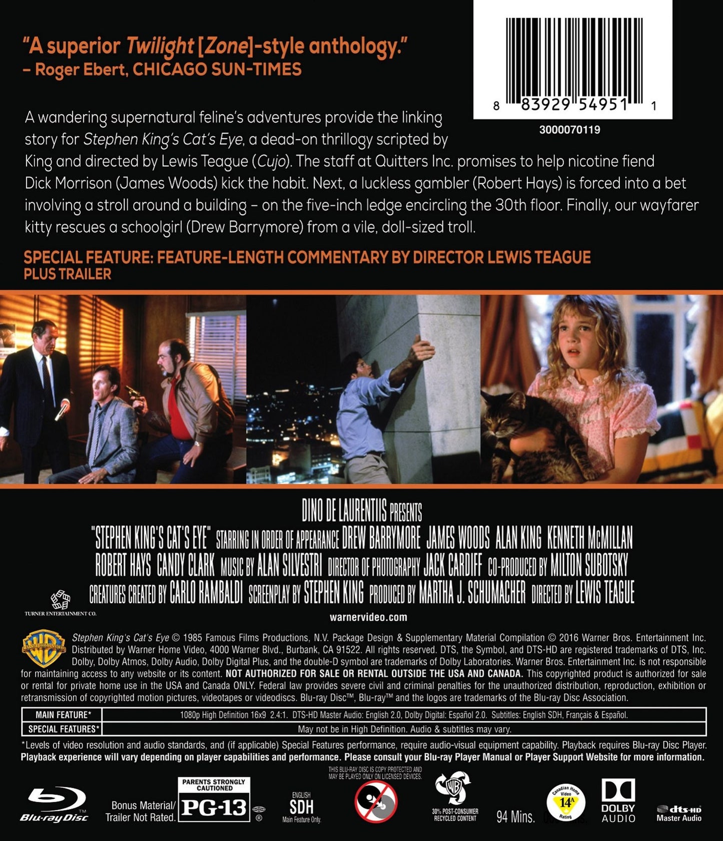 Stephen King's Cat's Eye [Blu-ray]
