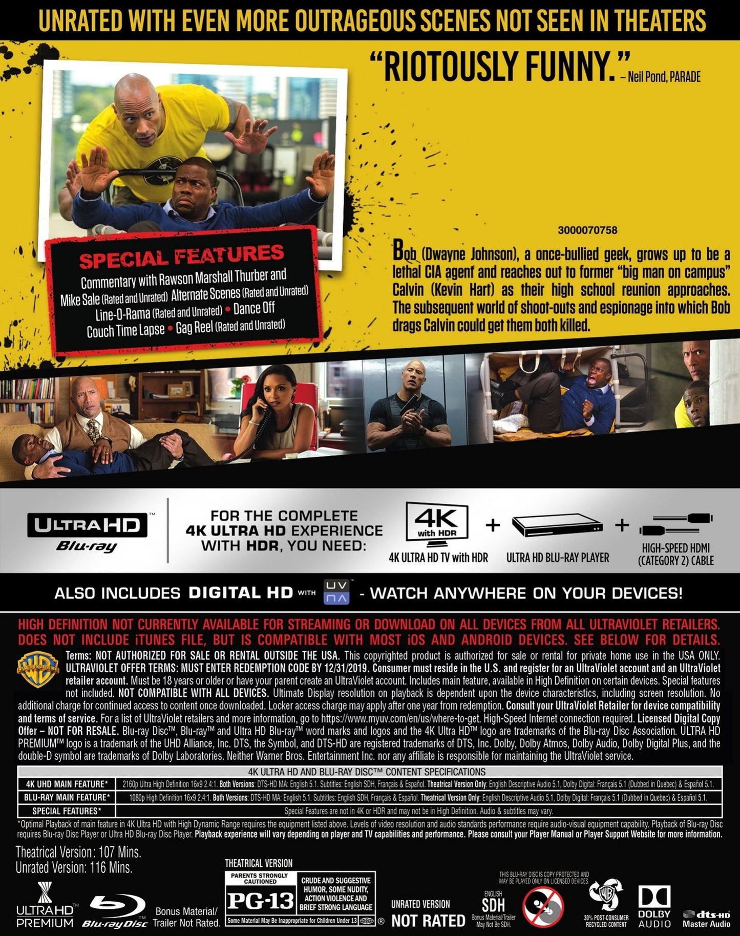 Central Intelligence [4K Ultra HD Blu-ray/Blu-ray]