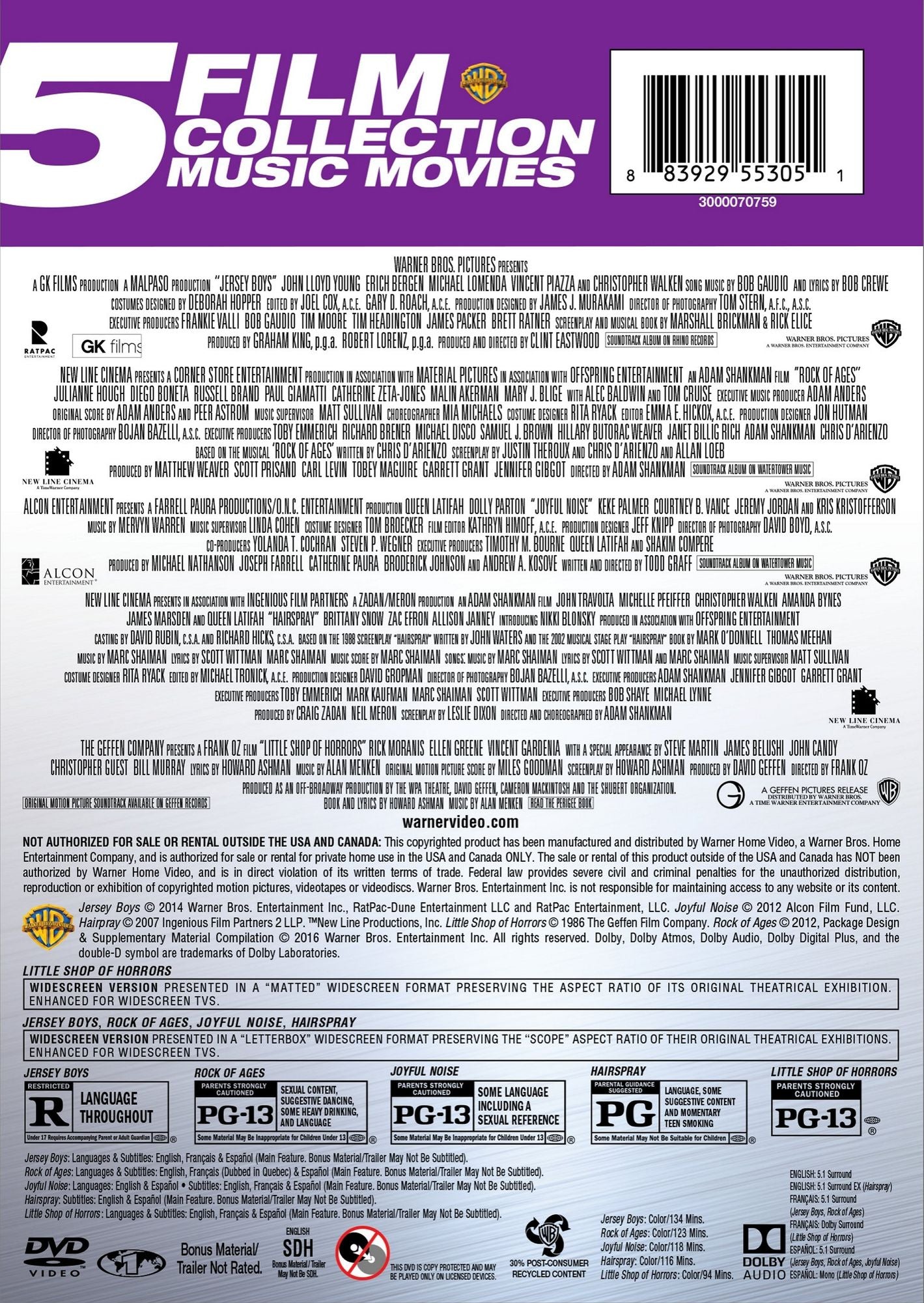 5 Film Collection: Music Movies