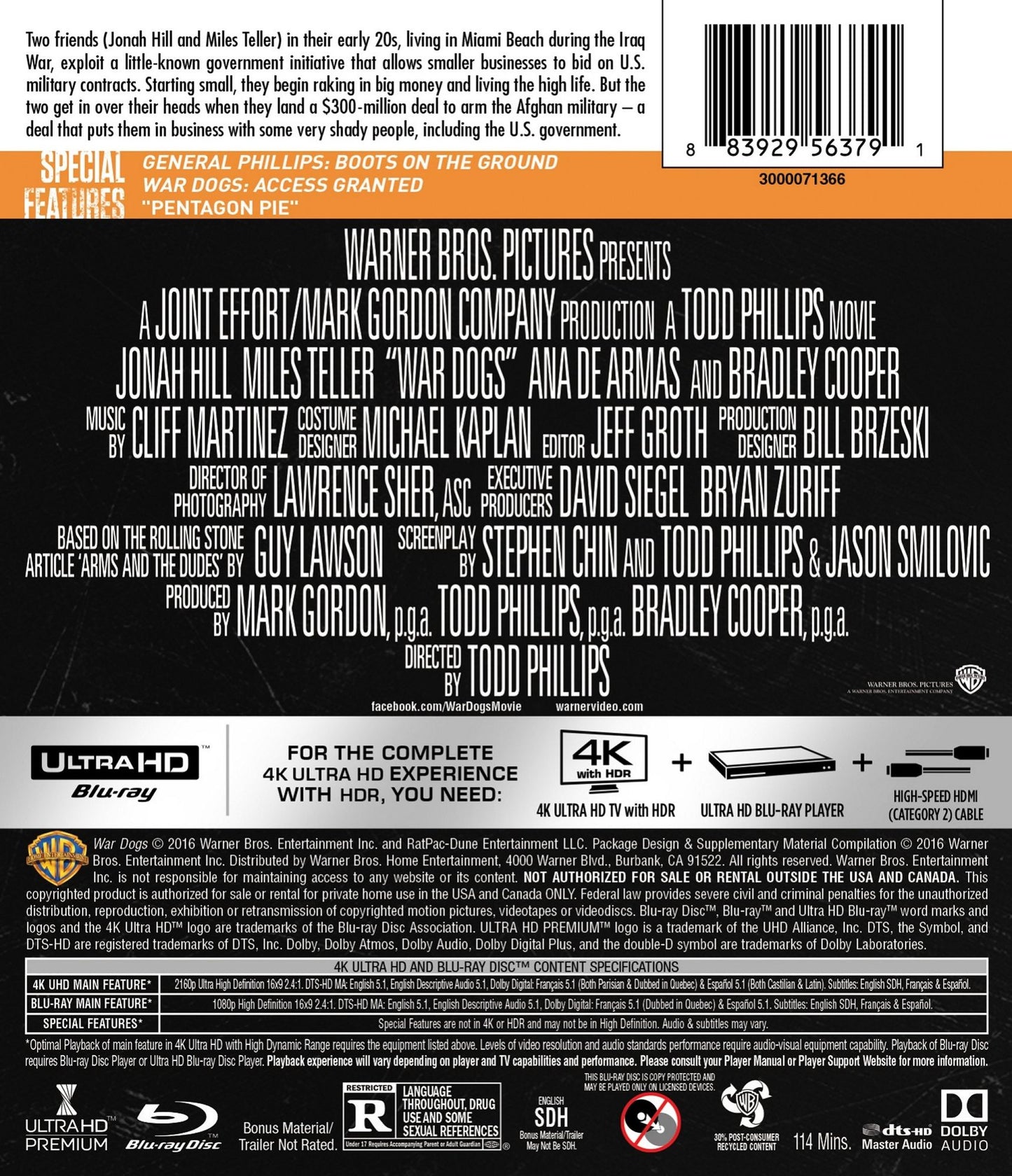 War Dogs / (4K Uhd W/br Dhd)