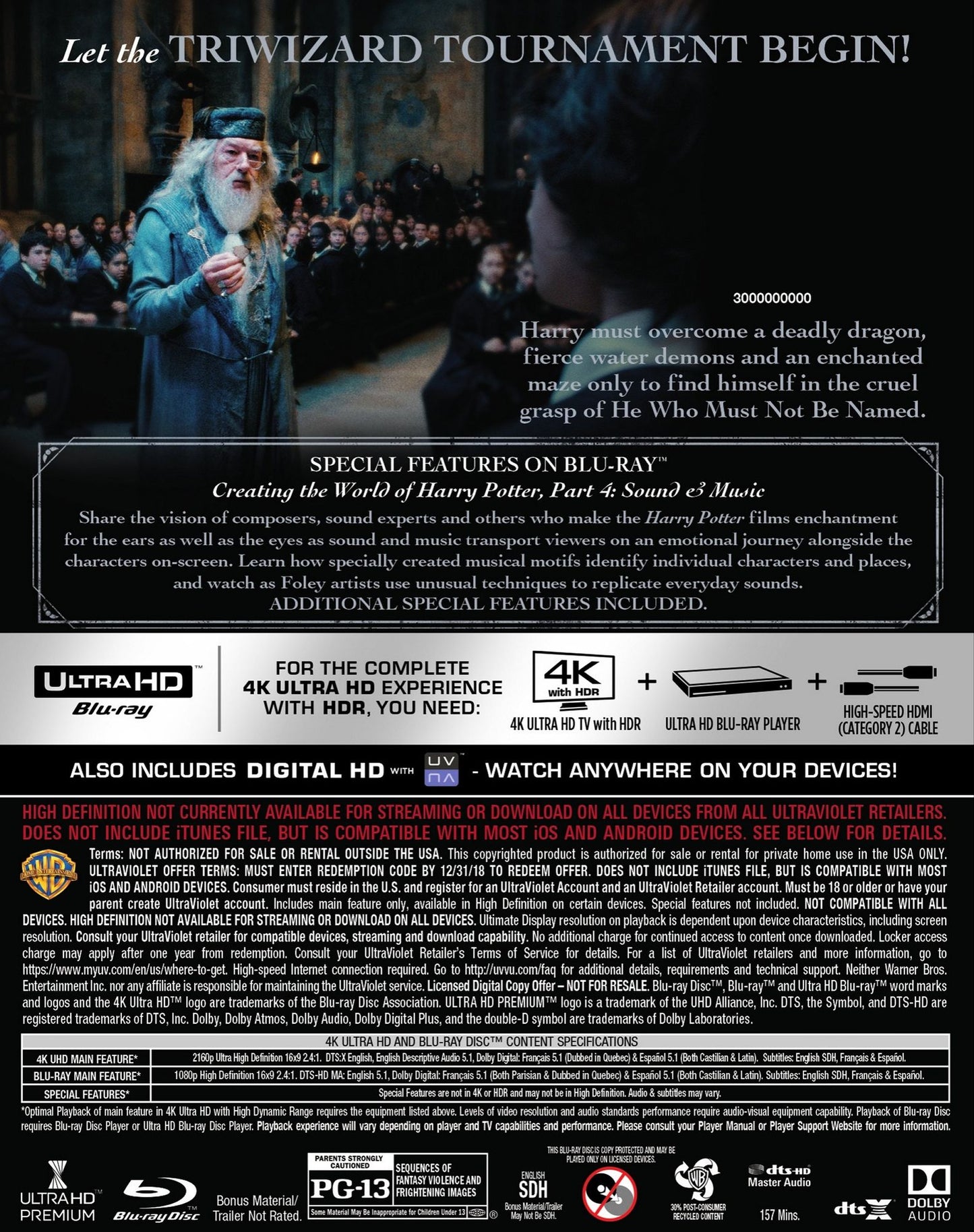 Harry Potter and the Goblet of Fire [4K Ultra HD Blu-ray/Blu-ray]