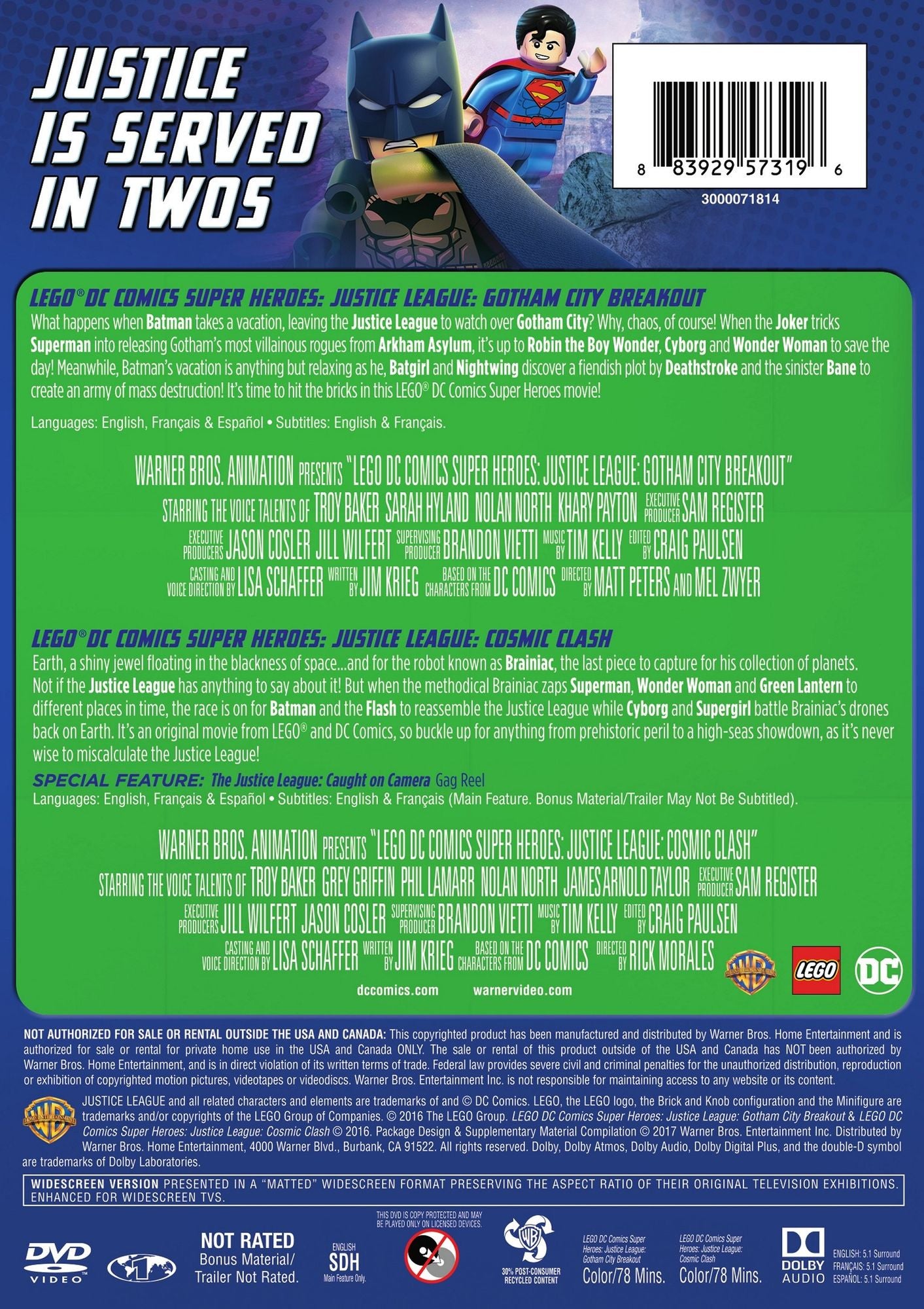 LEGO DC Comics Super Heroes: Justice League: Gotham City Breakout/Justice League: Cosmic Clash