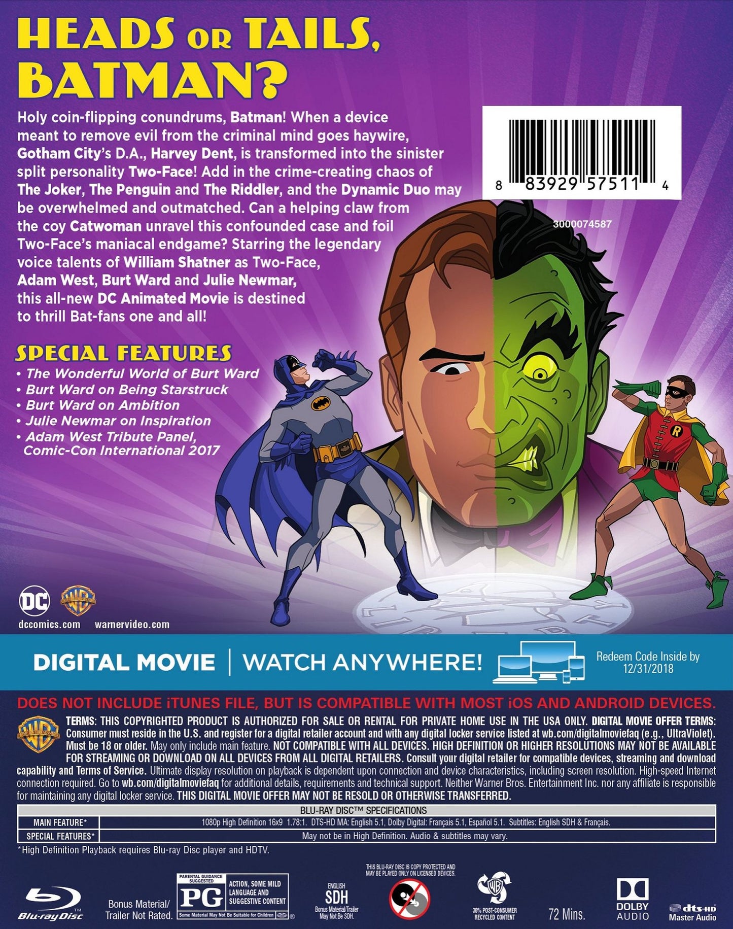 Batman vs. Two-Face [Blu-ray]