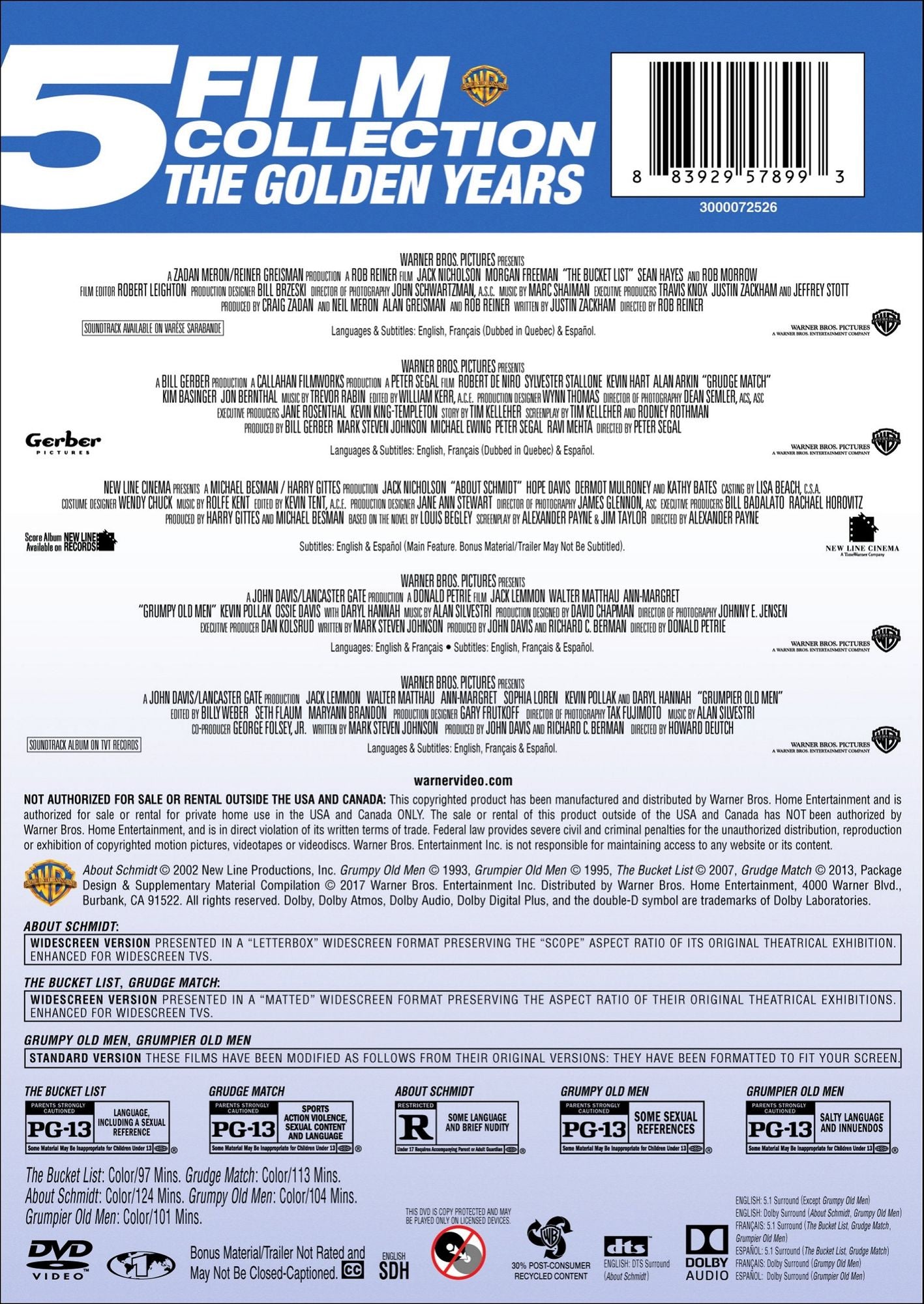 5 Film Collection: The Golden Years [3 Discs]