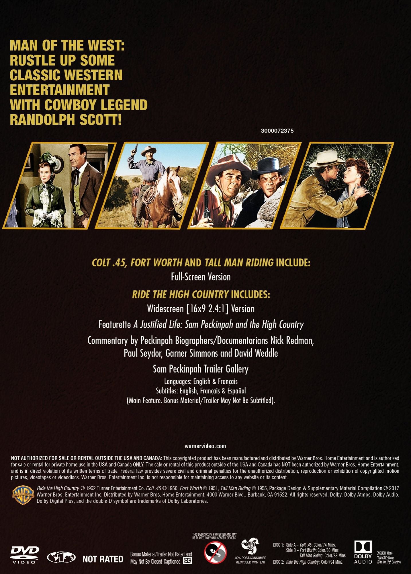 4 Film Favorites: Randolph Scott Westerns