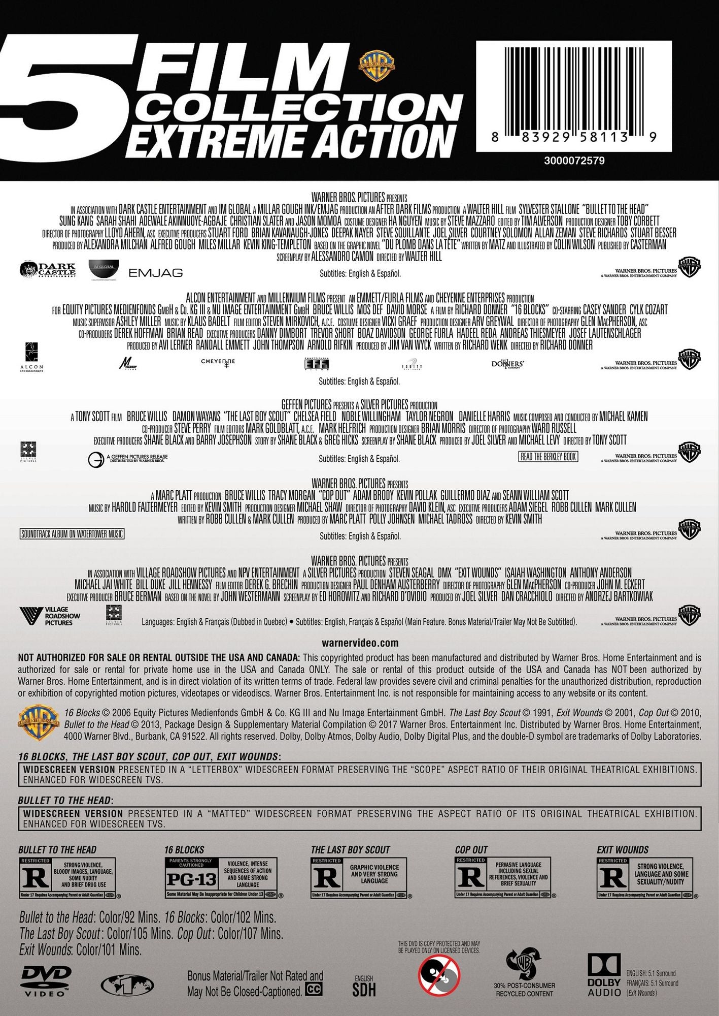 5 Film Collection: Extreme Action Collection [3 Discs]