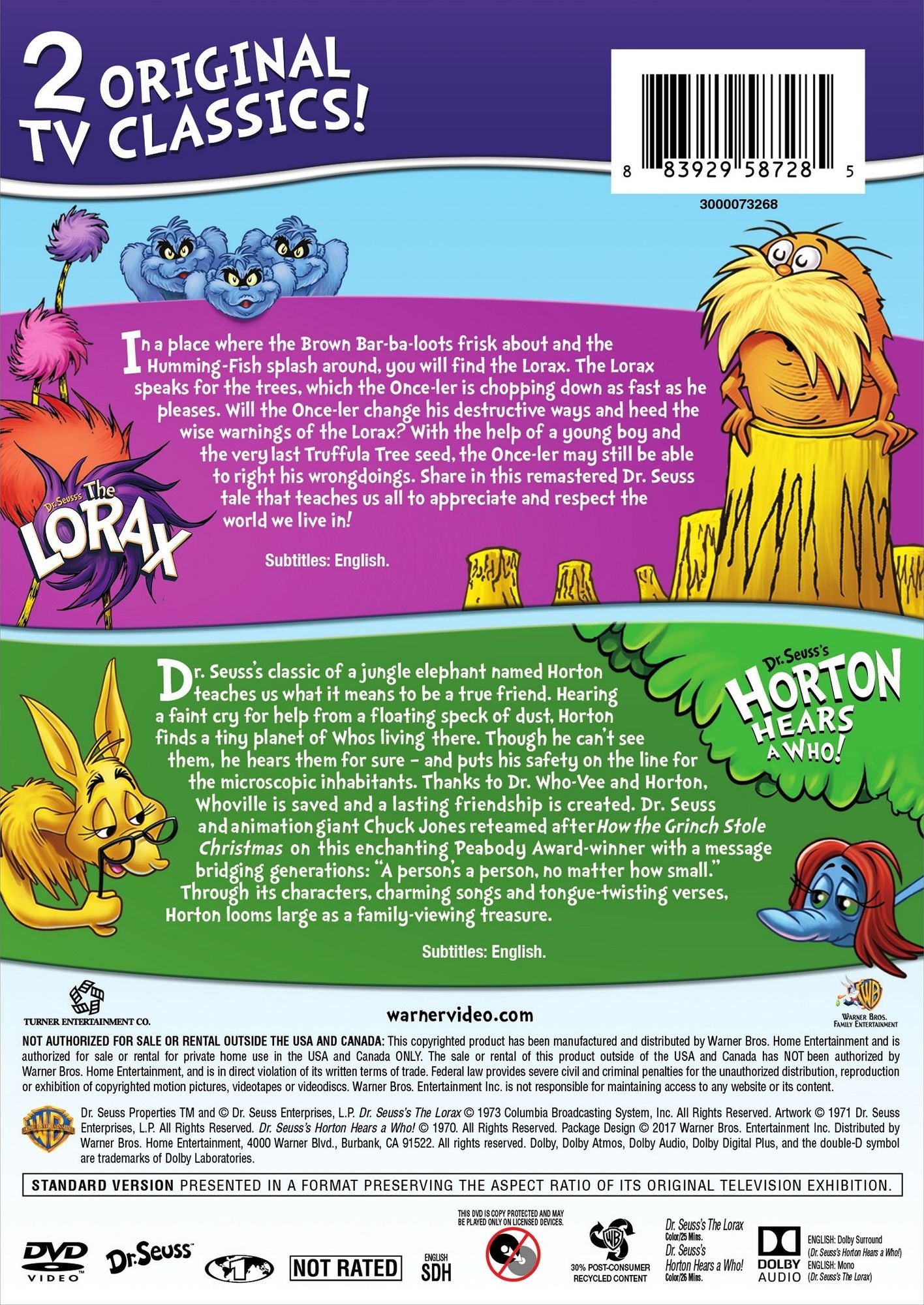 The Lorax/Horton Hears a Who [2 Discs]