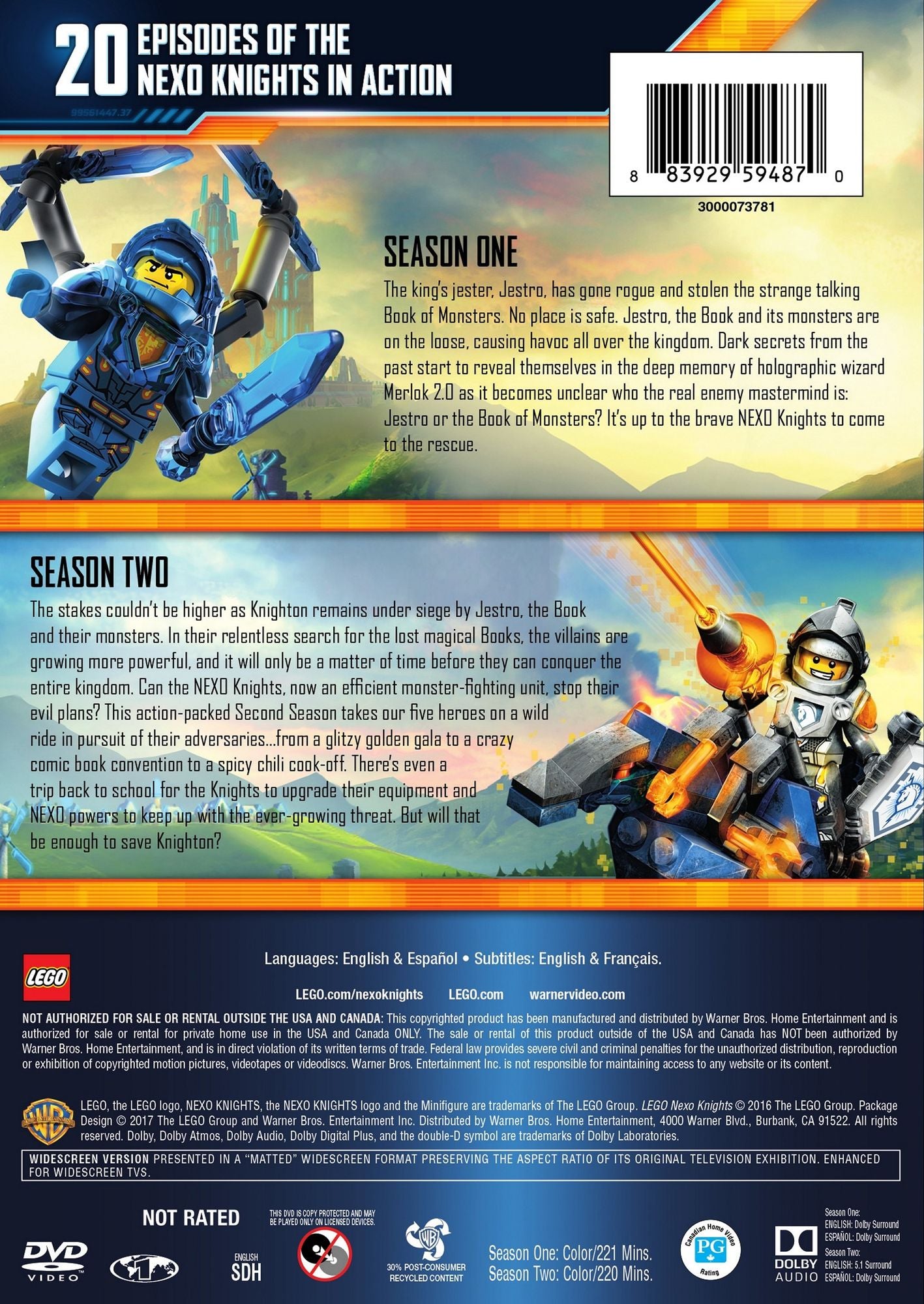 LEGO Nexo Knights: Season 1 and Season 2 [4 Discs]