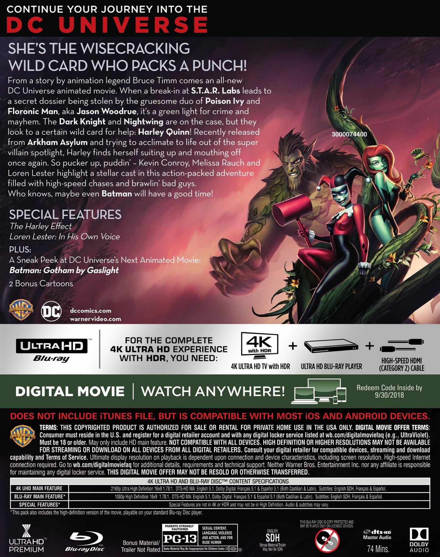 Batman and Harley Quinn [4K Ultra HD Blu-ray] [2 Discs]
