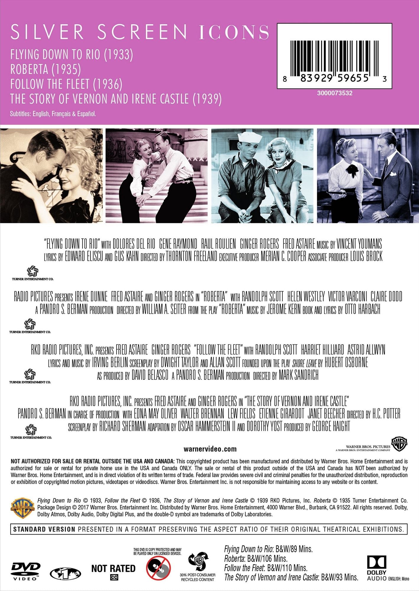 Silver Screen Icons: Astaire & Rogers - Vol. 2 [4 Discs]