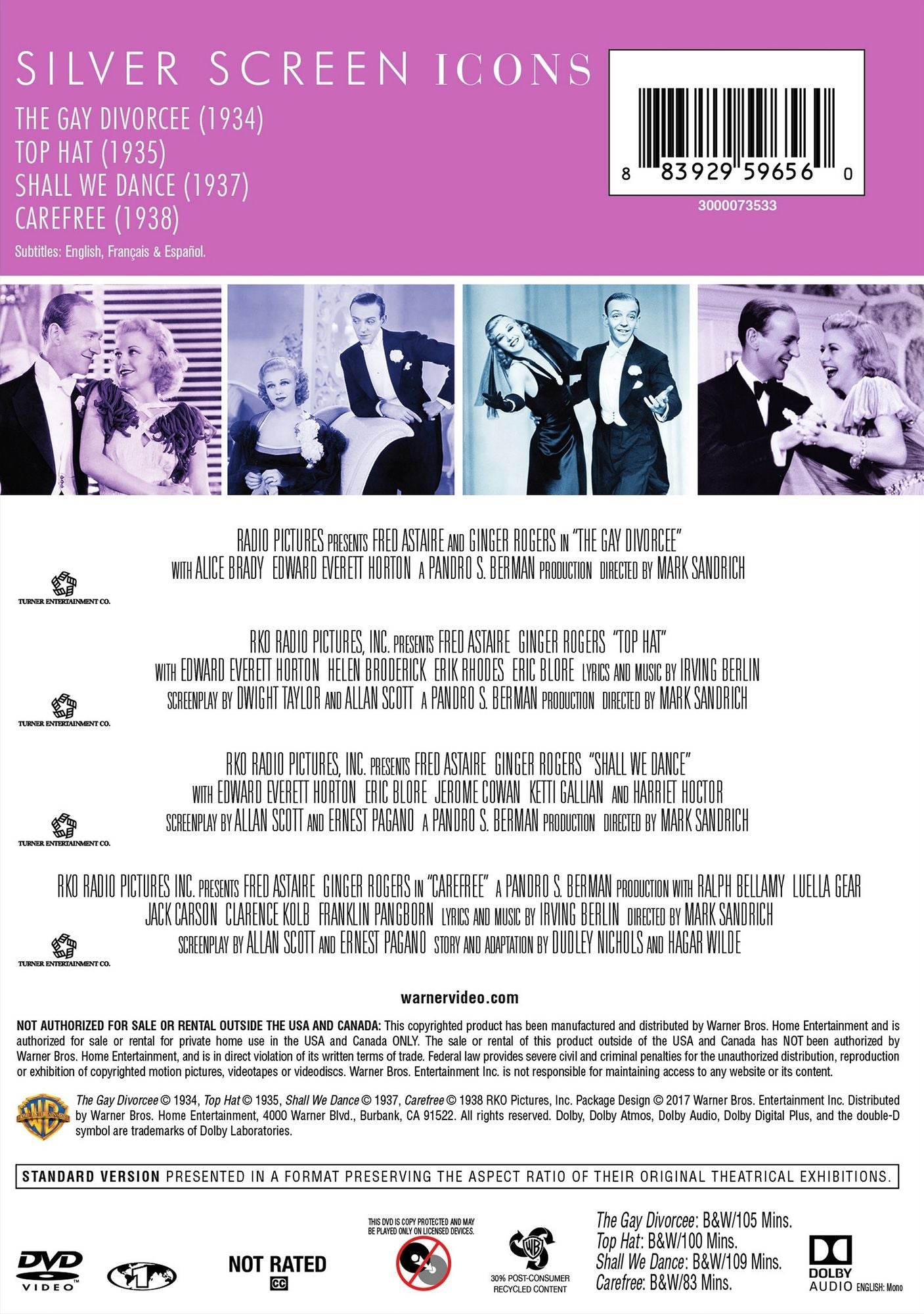 Silver Screen Icons: Astaire & Rogers [4 Discs]