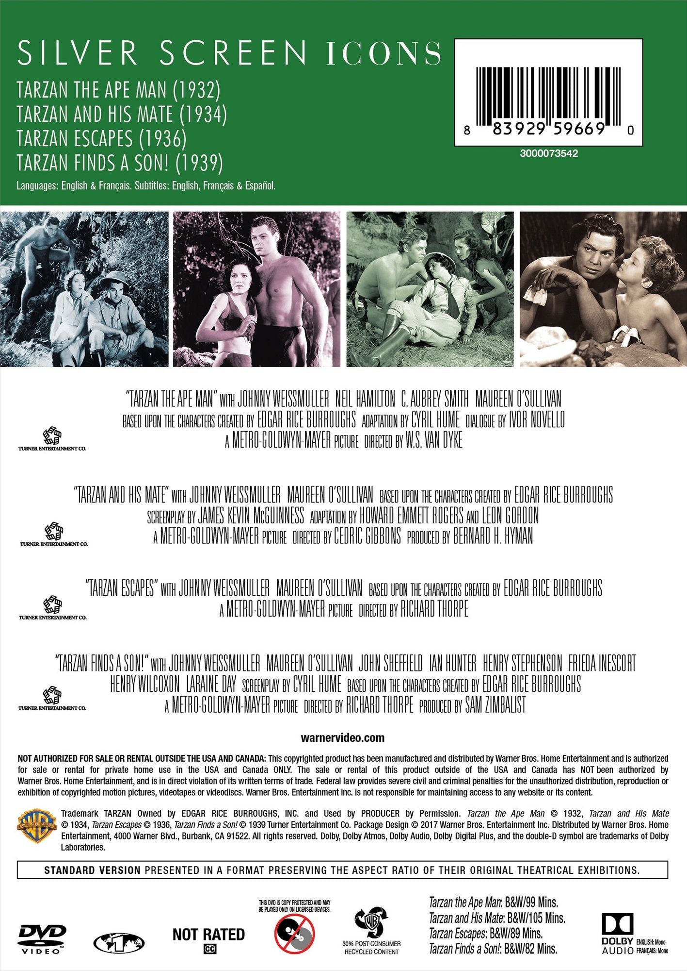 Silver Screen Icons: Johnny Weissmuller as Tarzan - Vol. 1