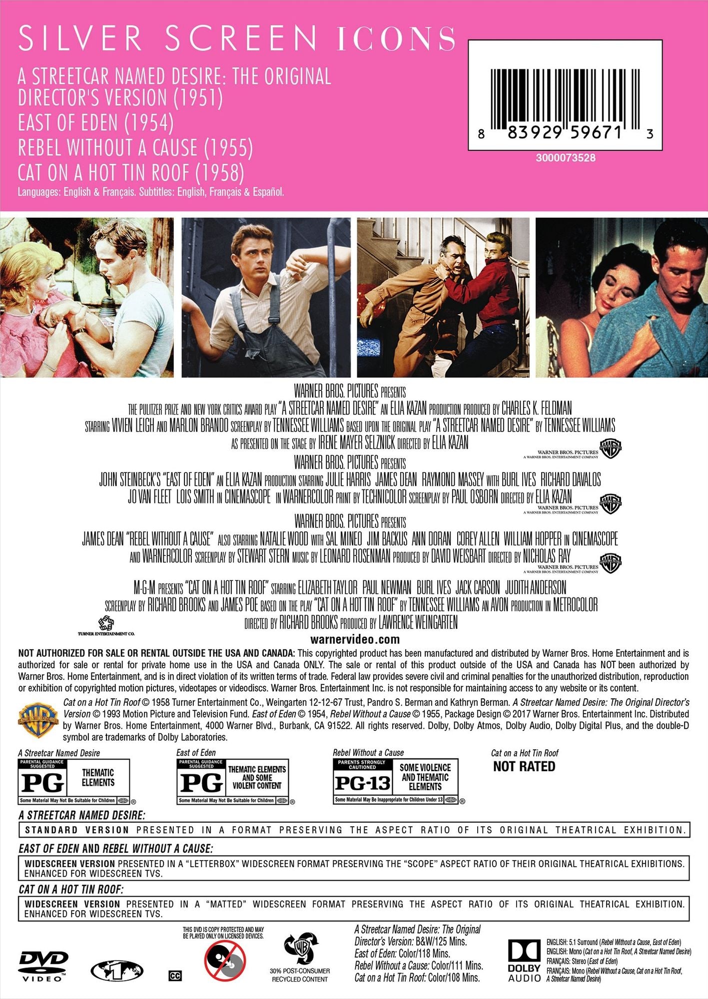 Silver Screen Icons: Romantic Dramas [4 Discs]