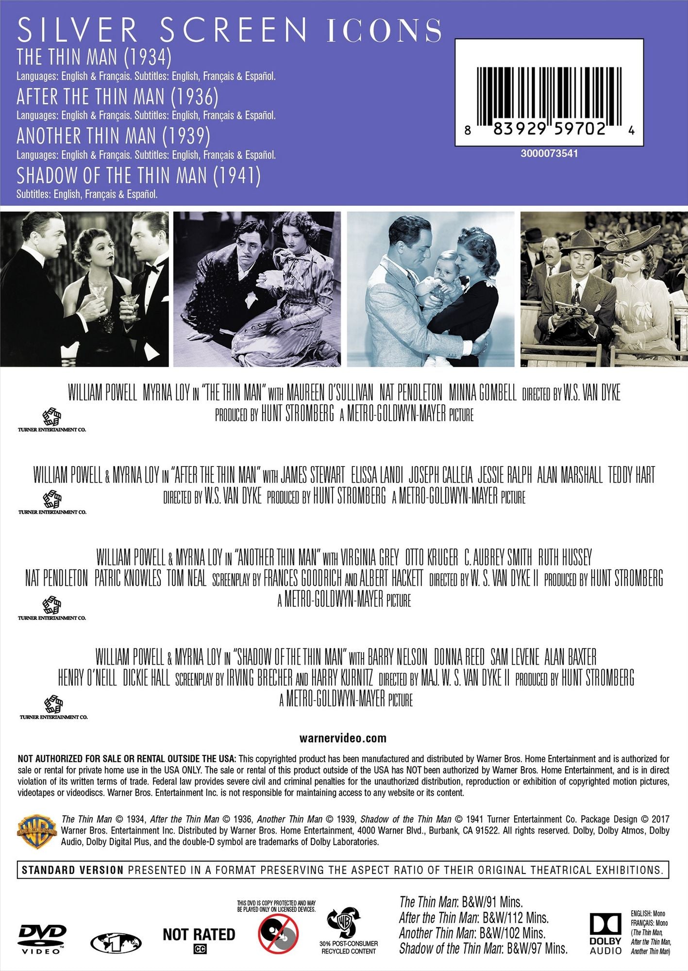 Silver Screen Icons: The Thin Man [4 Discs]