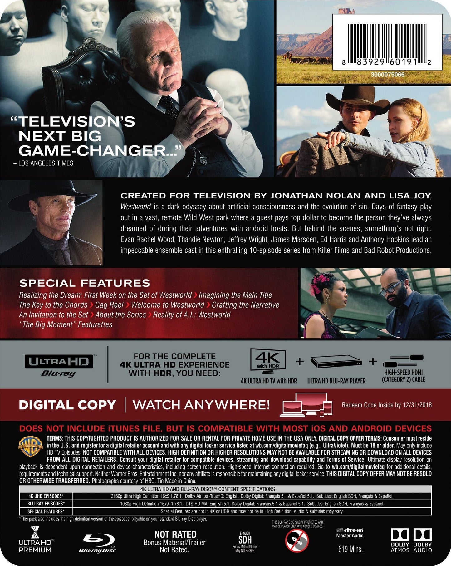 Westworld: The Complete First Season [4K Ultra HD Blu-ray]