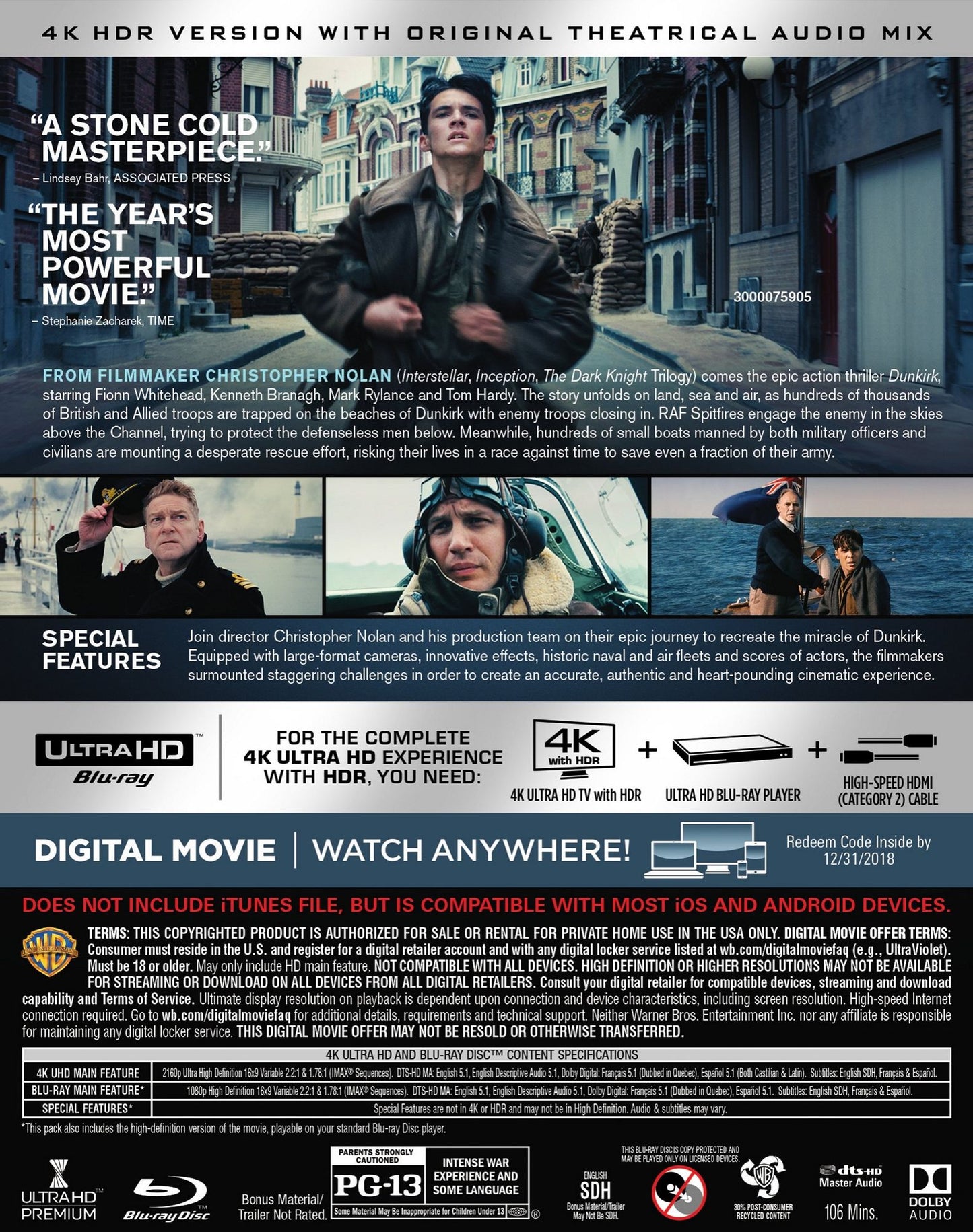 Dunkirk [4K Ultra HD Blu-ray/Blu-ray]