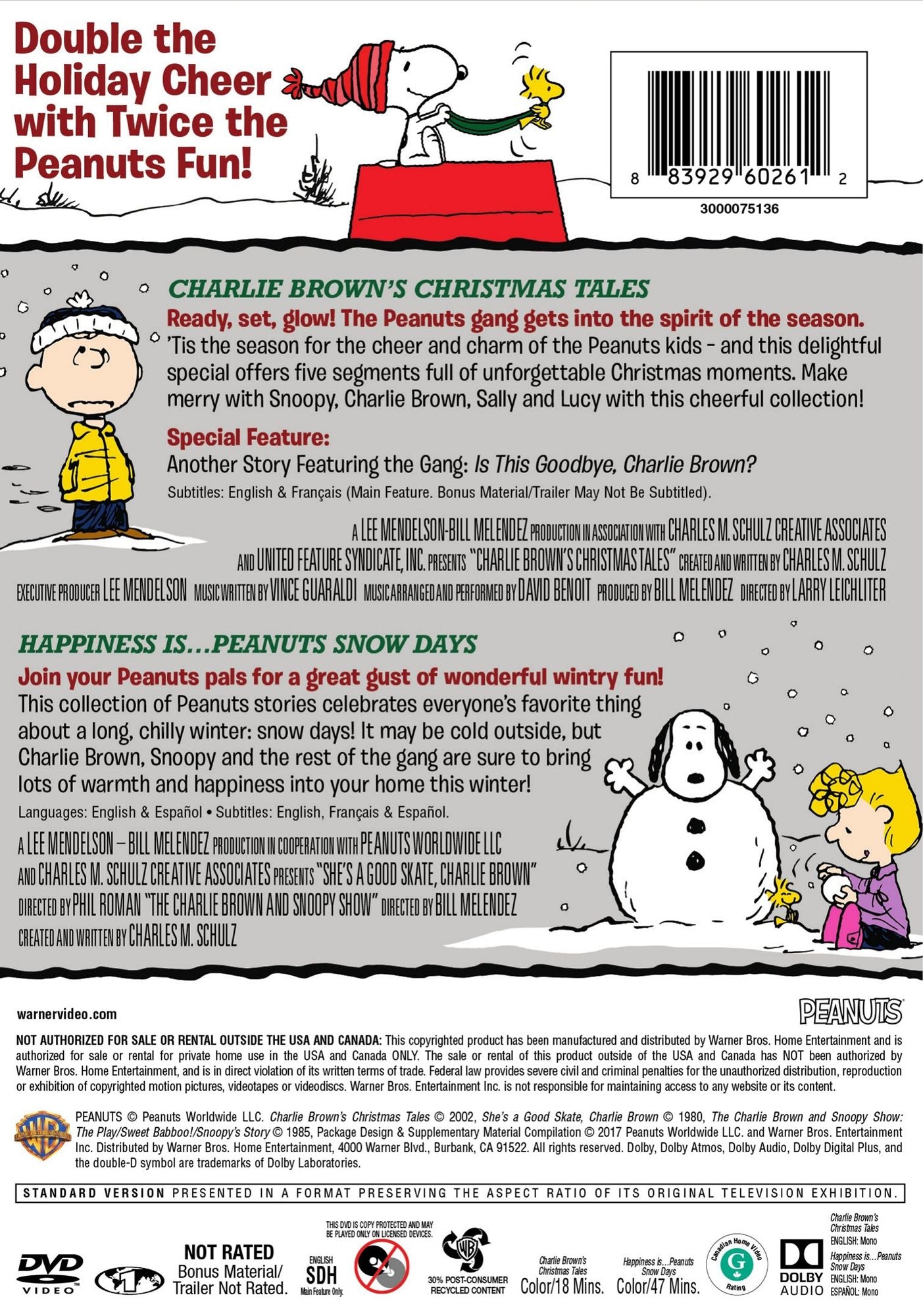 Charlie Brown's Christmas Tales/Happiness Is...Peanuts Snow Days