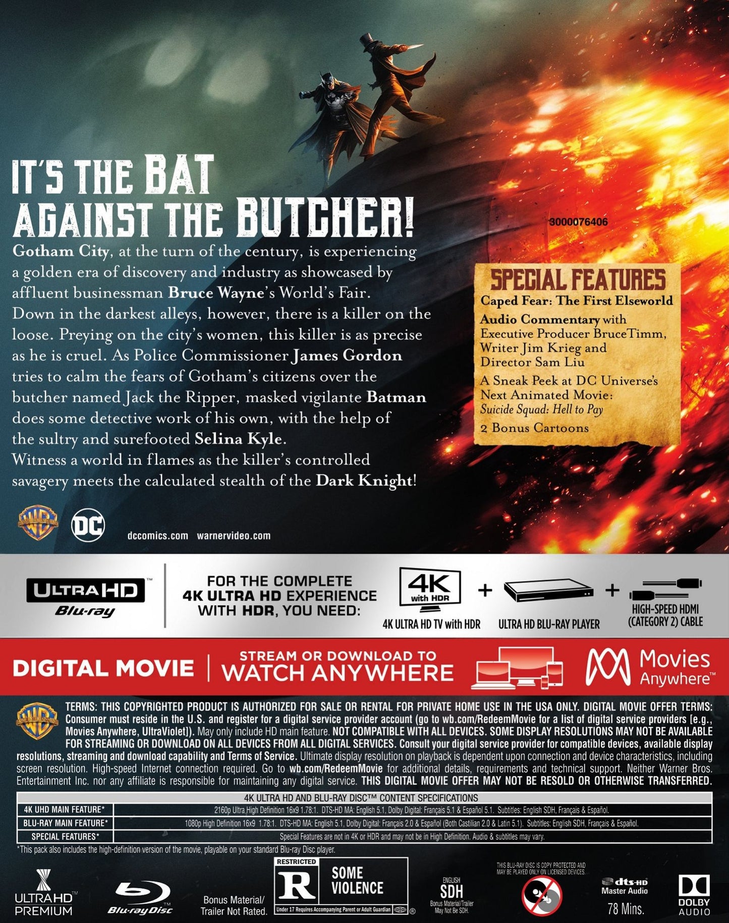 Batman: Gotham by Gaslight [4K Ultra HD Blu-ray/Blu-ray]