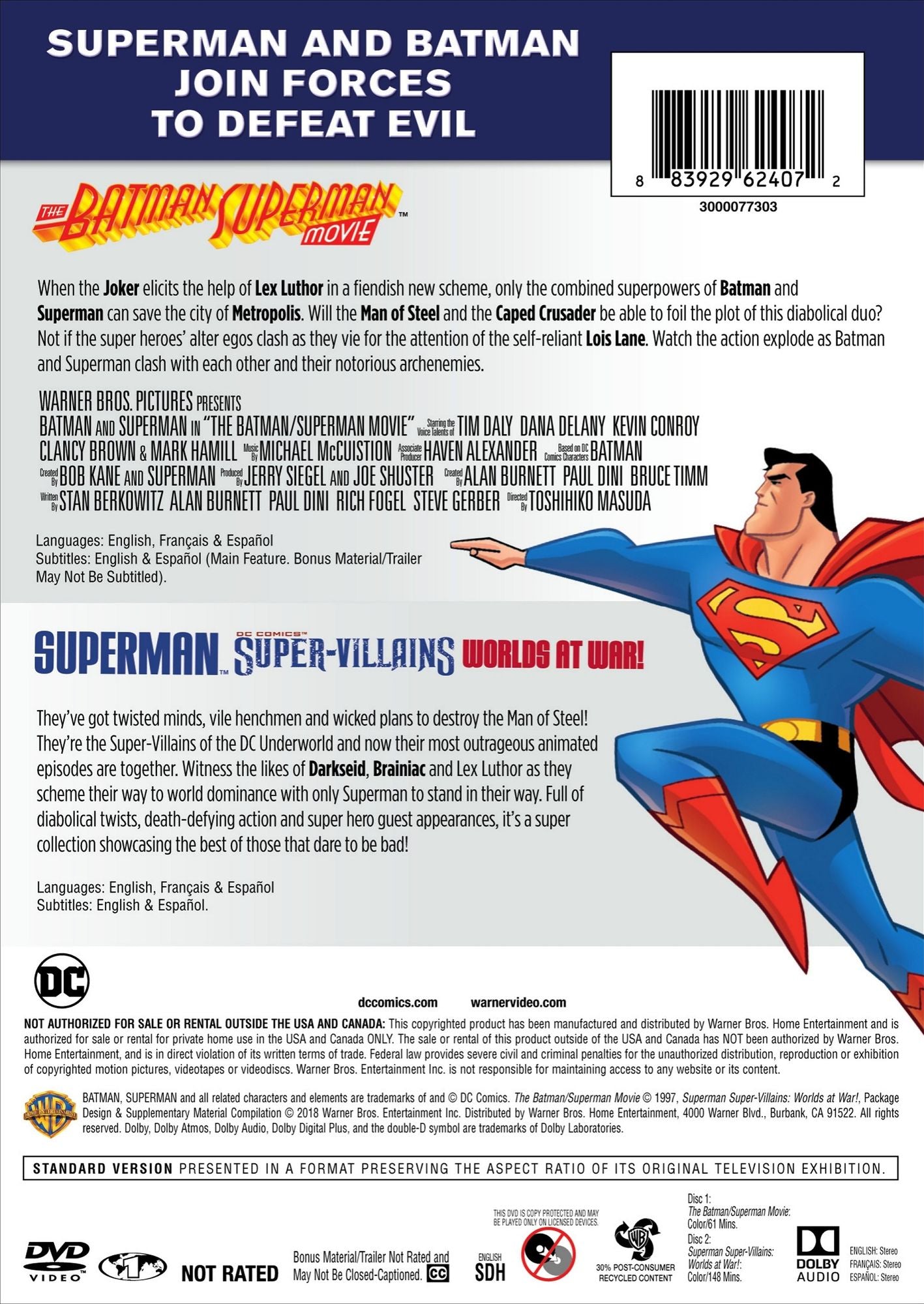 The Batman-Superman Movie/Super Villains: Worlds at War! - 7 Episodes