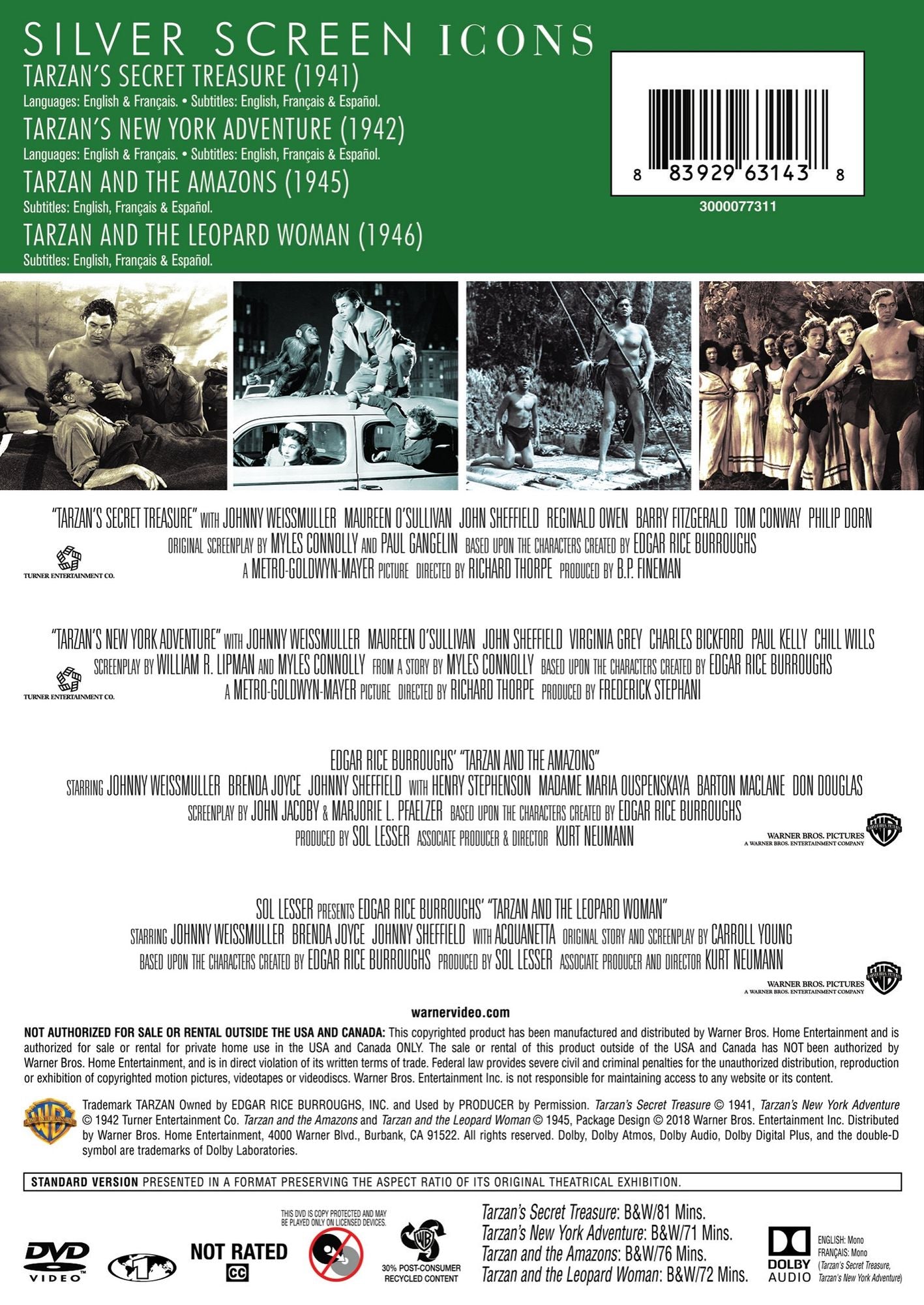 TCM Greatest Classic Films Collection: Johnny Weissmuller as Tarzan, Vol. 2