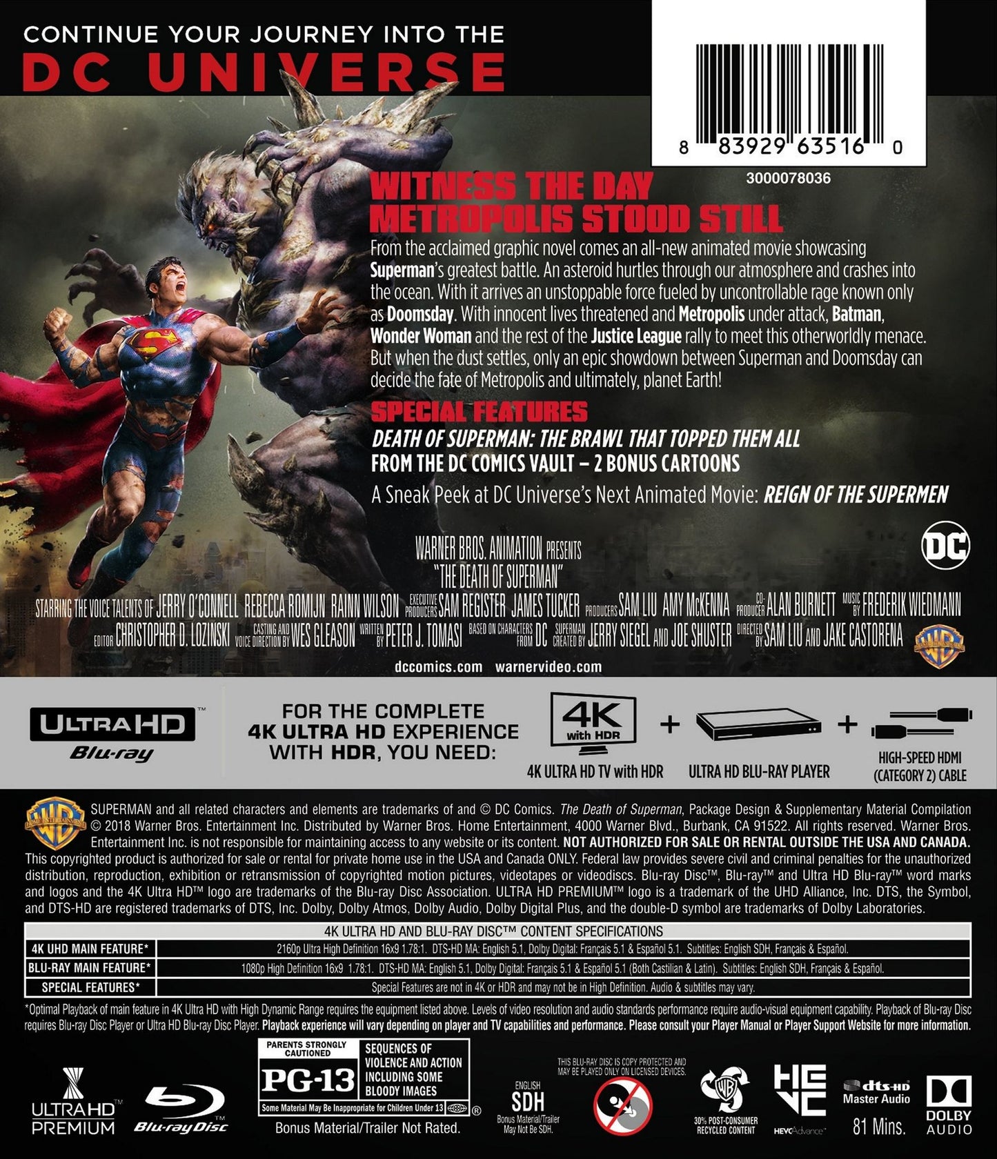 The Death of Superman [4K Ultra HD Blu-ray/Blu-ray]