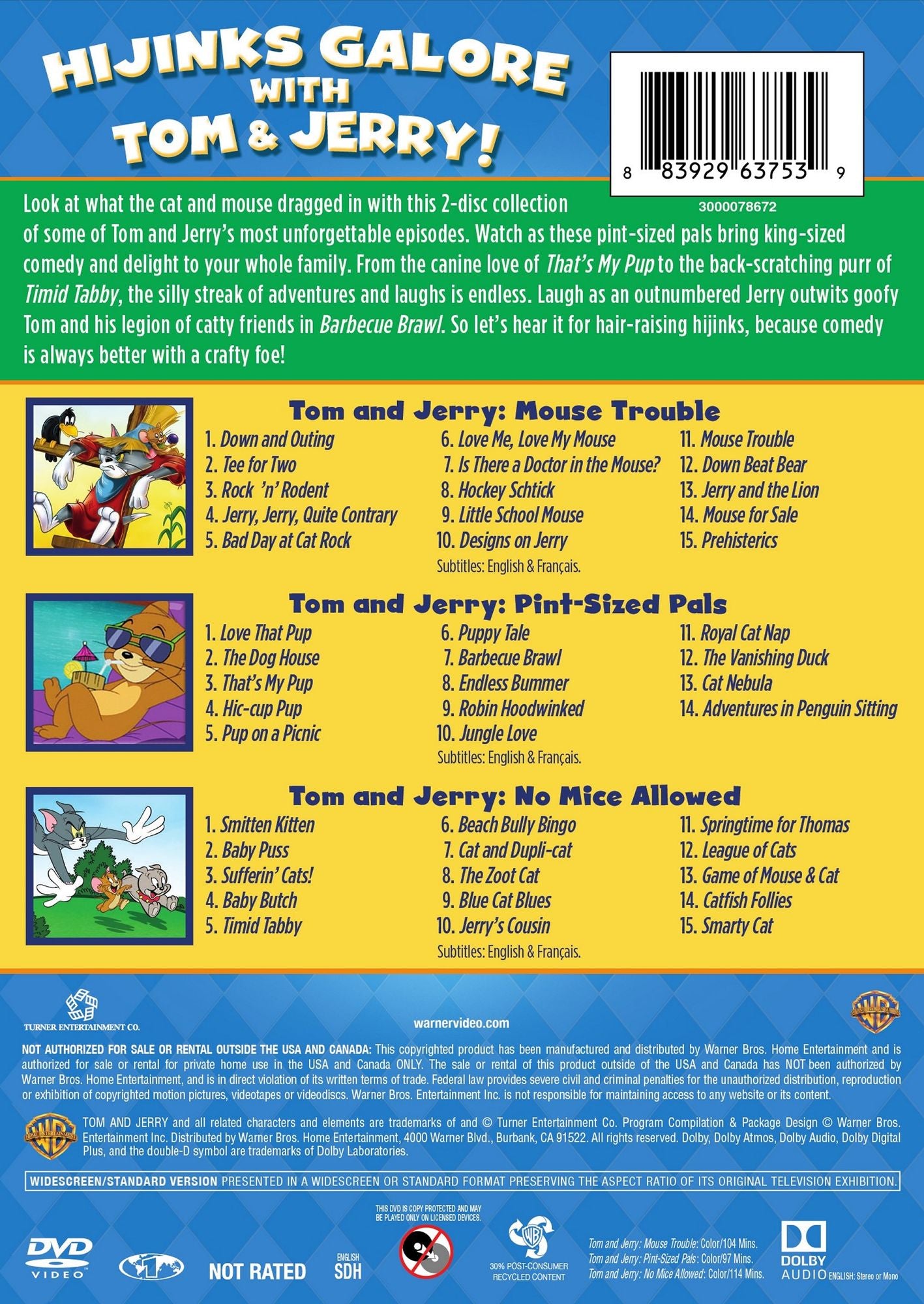 Tom and Jerry: Me Oh Mice - Triple Feature