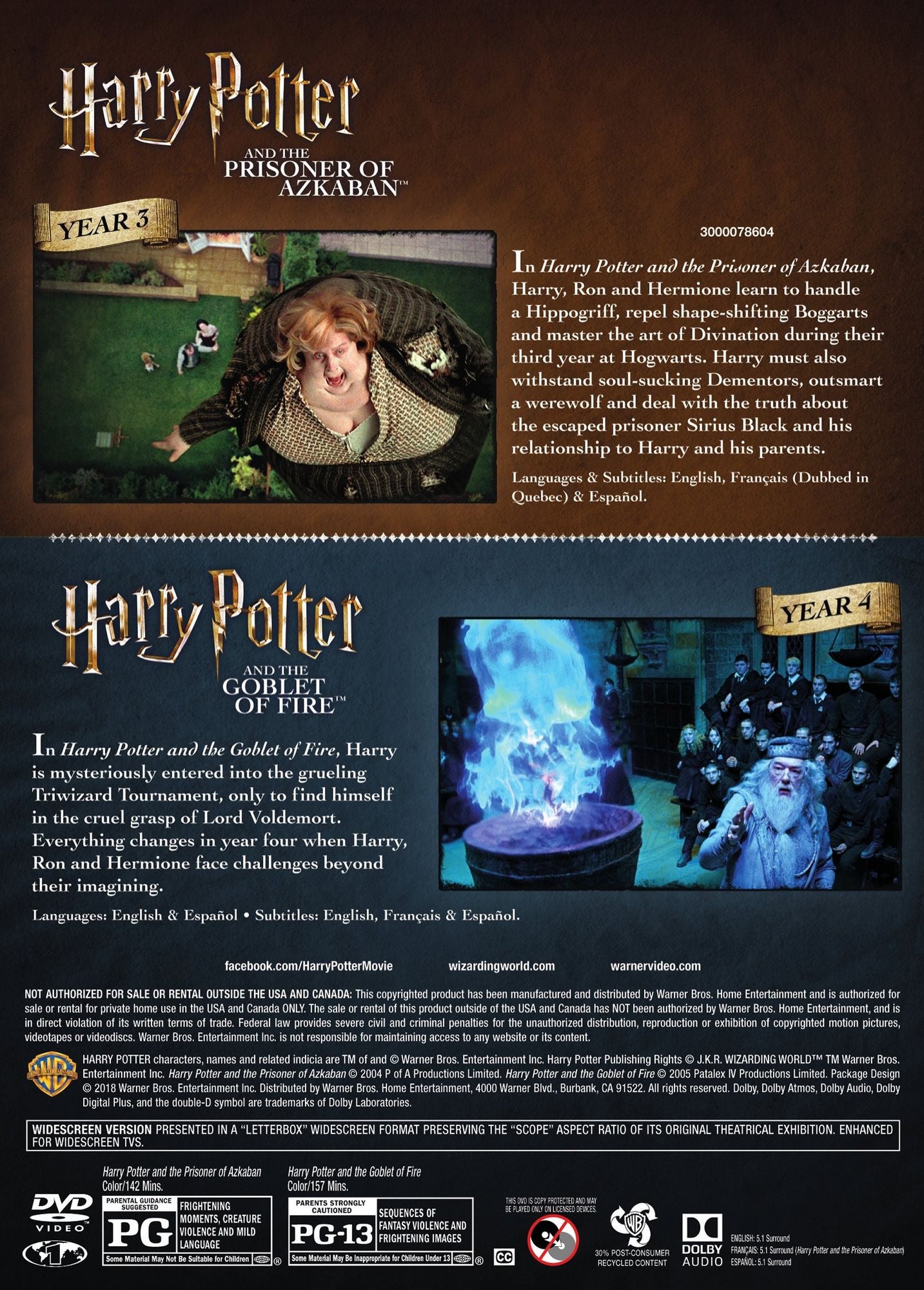 Harry Potter and the Prisoner of Azkaban/Harry Potter and the Goblet of Fire