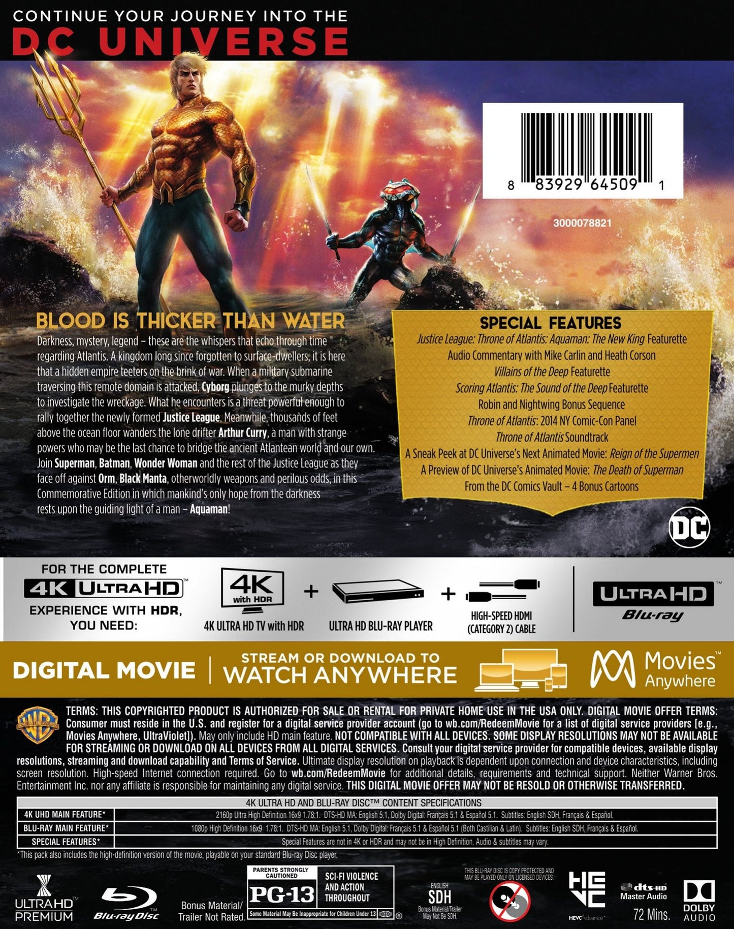 DCU Justice League: Throne of Atlantis [Commemorative Edition] [4K Ultra HD Blu-ray/Blu-ray]