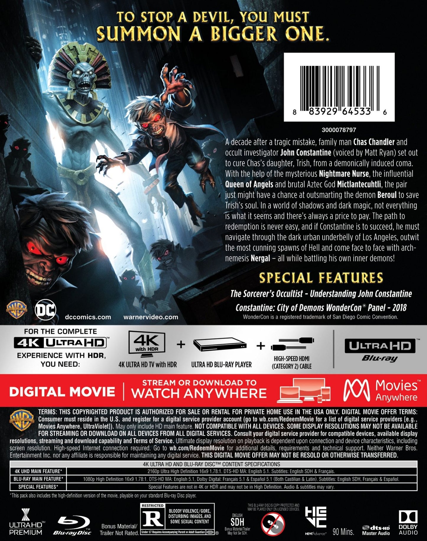 Constantine: City of Demons - The Movie [Includes Digital Copy] [4K Ultra HD Blu-ray/Blu-ray]