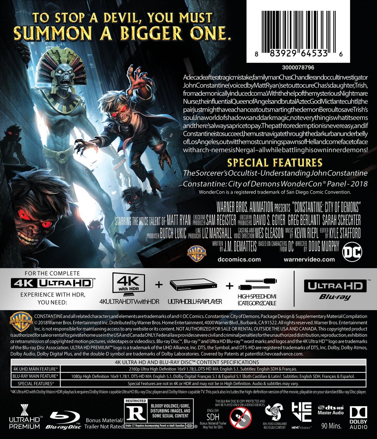Constantine: City of Demons - The Movie [Includes Digital Copy] [4K Ultra HD Blu-ray/Blu-ray]