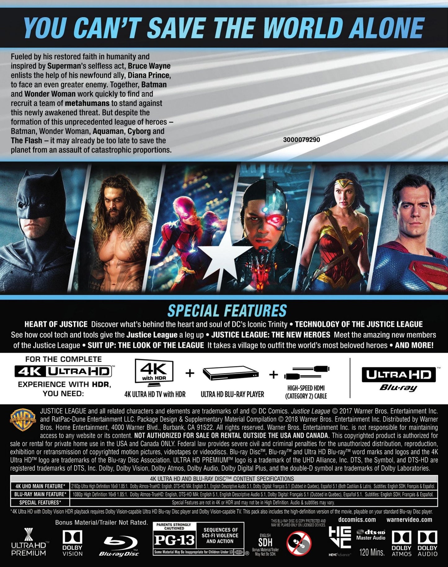 Justice League [4K Ultra HD Blu-ray]