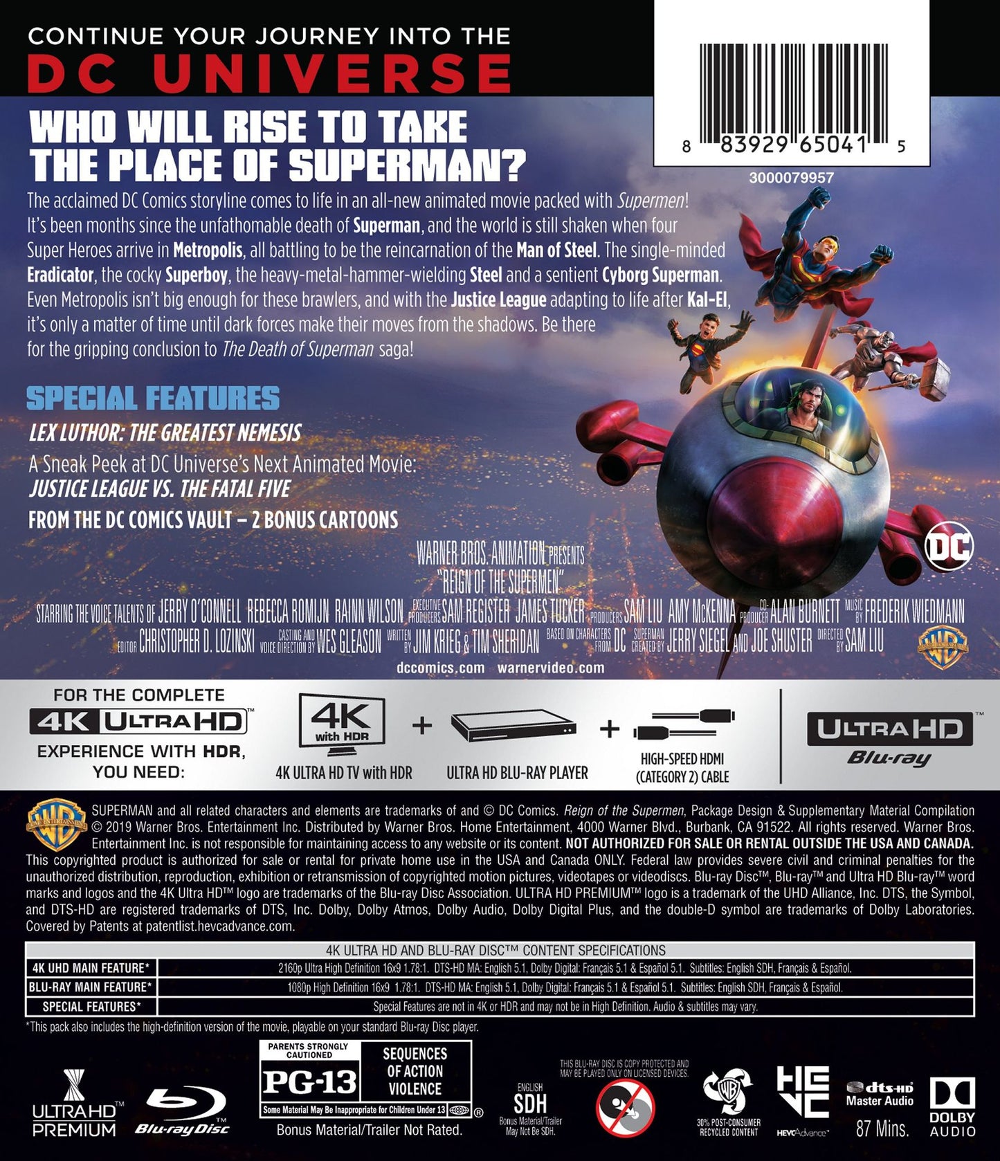 Reign of the Supermen [Includes Digital Copy] [4K Ultra HD Blu-ray/Blu-ray]