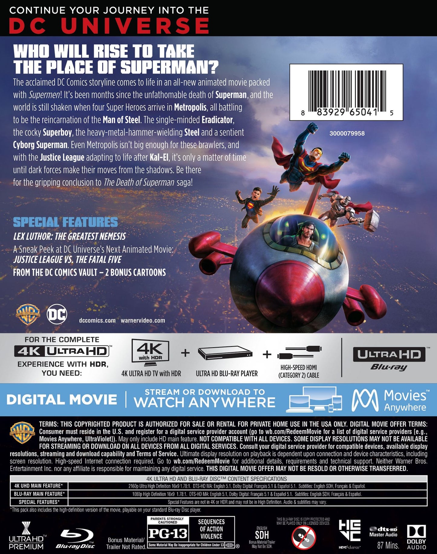 Reign of the Supermen [Includes Digital Copy] [4K Ultra HD Blu-ray/Blu-ray]