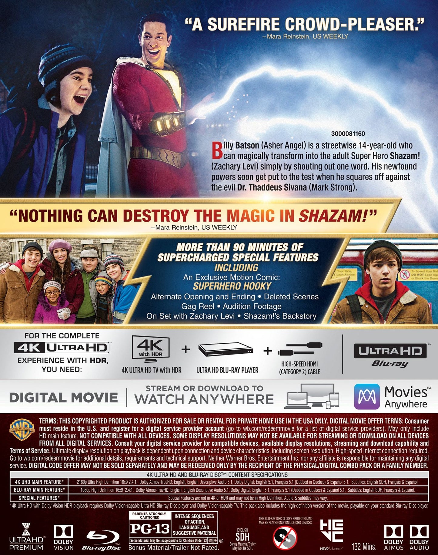 Shazam! [4K Ultra HD Blu-ray/Blu-ray]