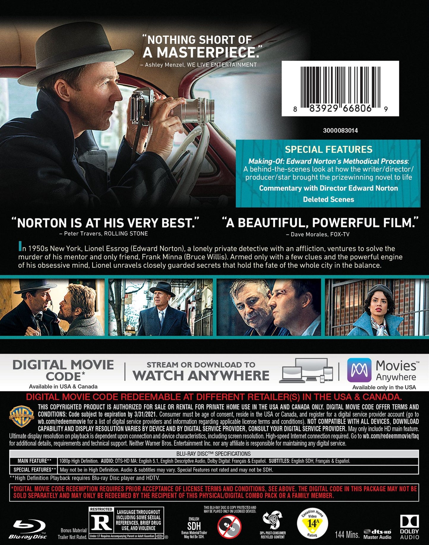 Motherless Brooklyn [Blu-ray]