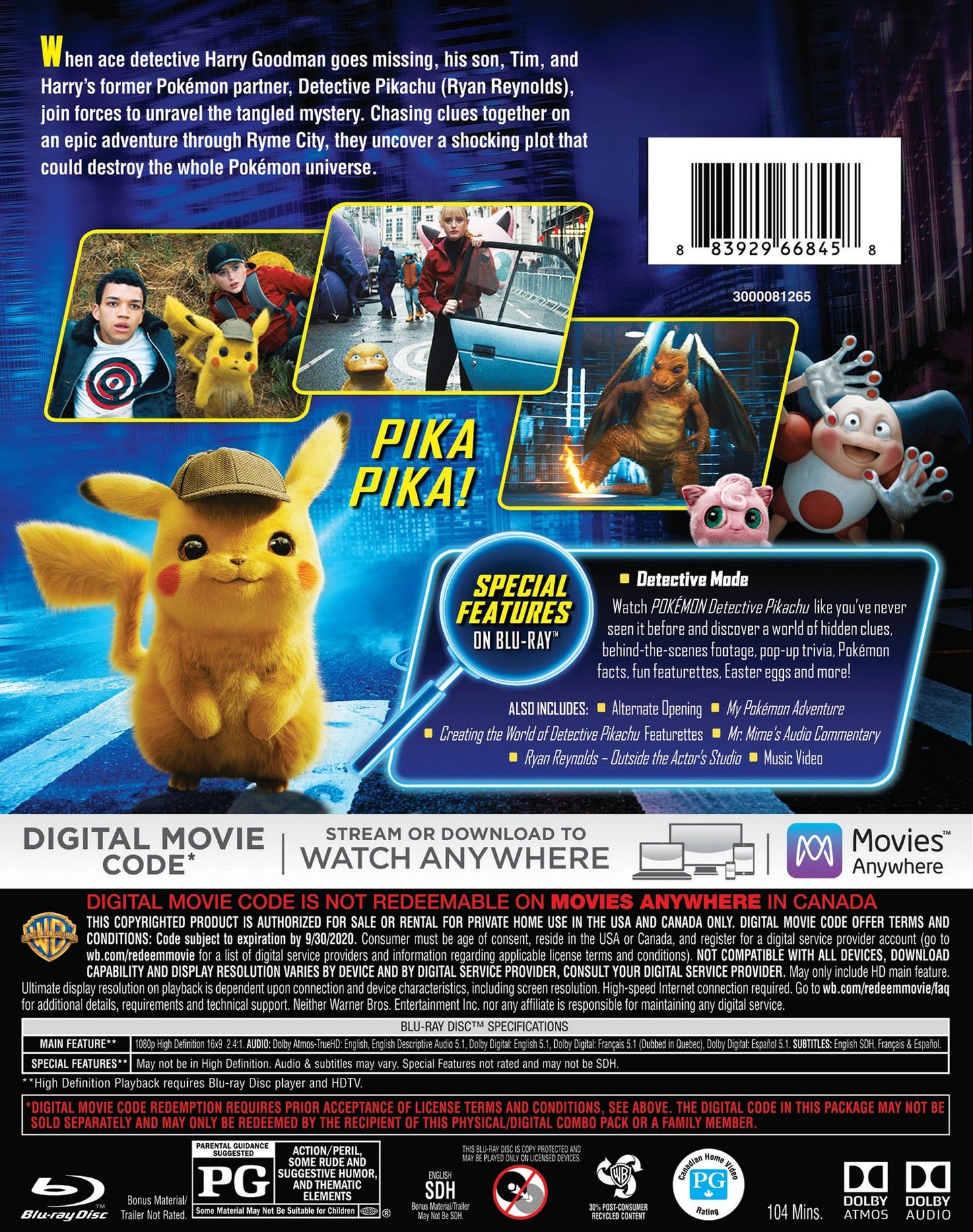 Pokémon Detective Pikachu [Blu-ray]