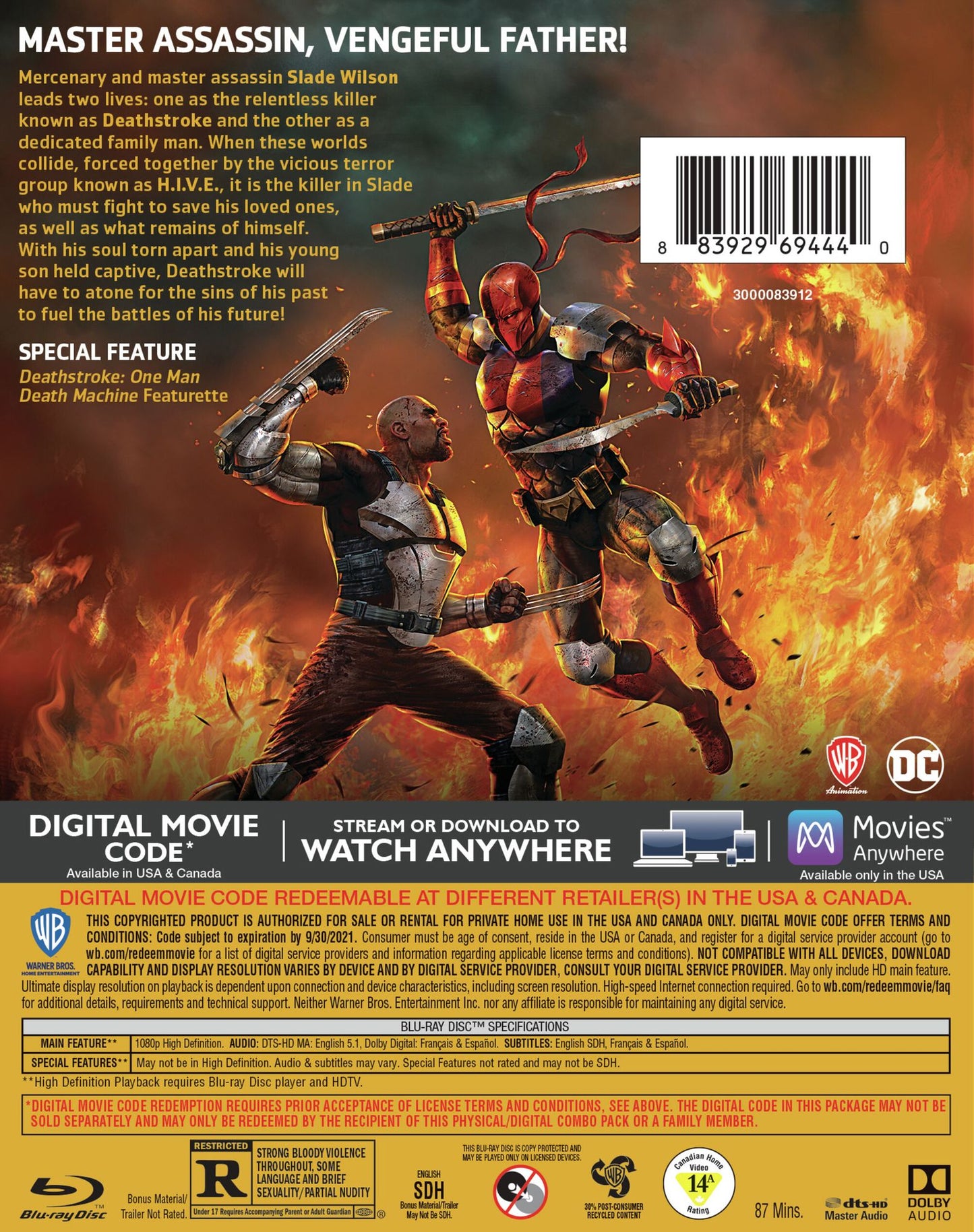 Deathstroke: Knights & Dragon [Includes Digital Copy] [Blu-ray/DVD] [2 Discs]